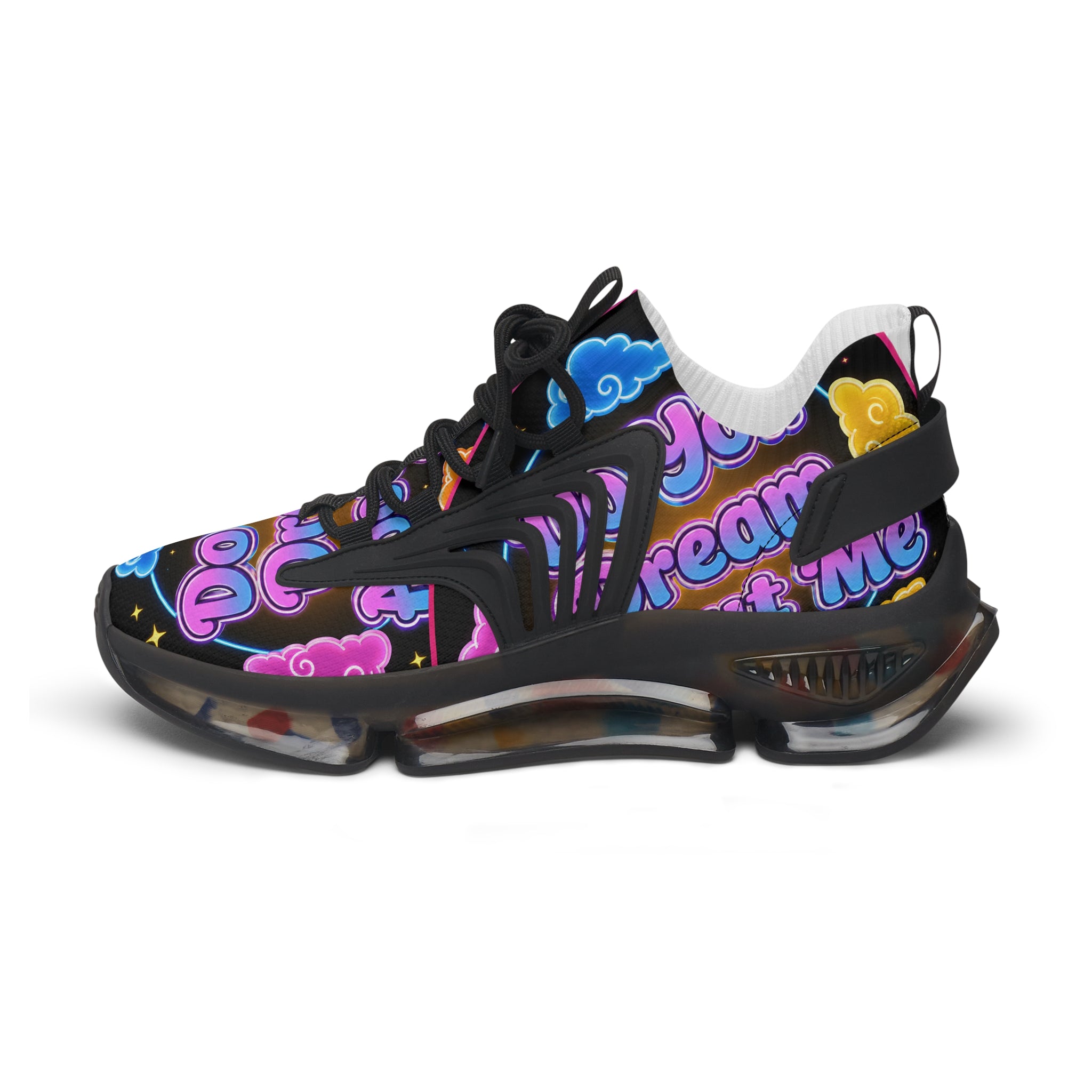 Mesh Sneakers — "Do You Dream Bout Me" Colorful Cloud Graphic