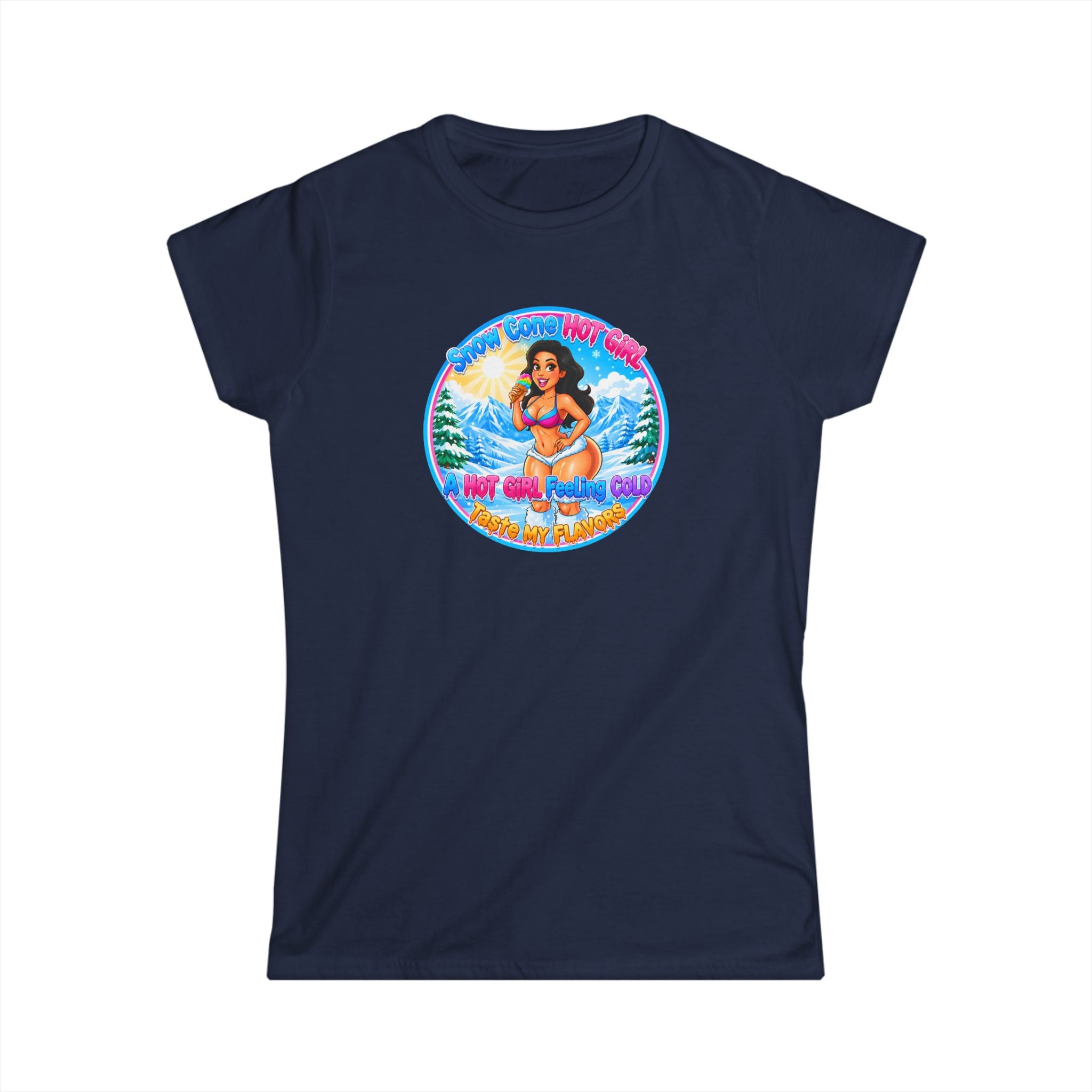 Vintage Pinup Beach Tee — "Snow Cone Hot Girl" T-Shirt