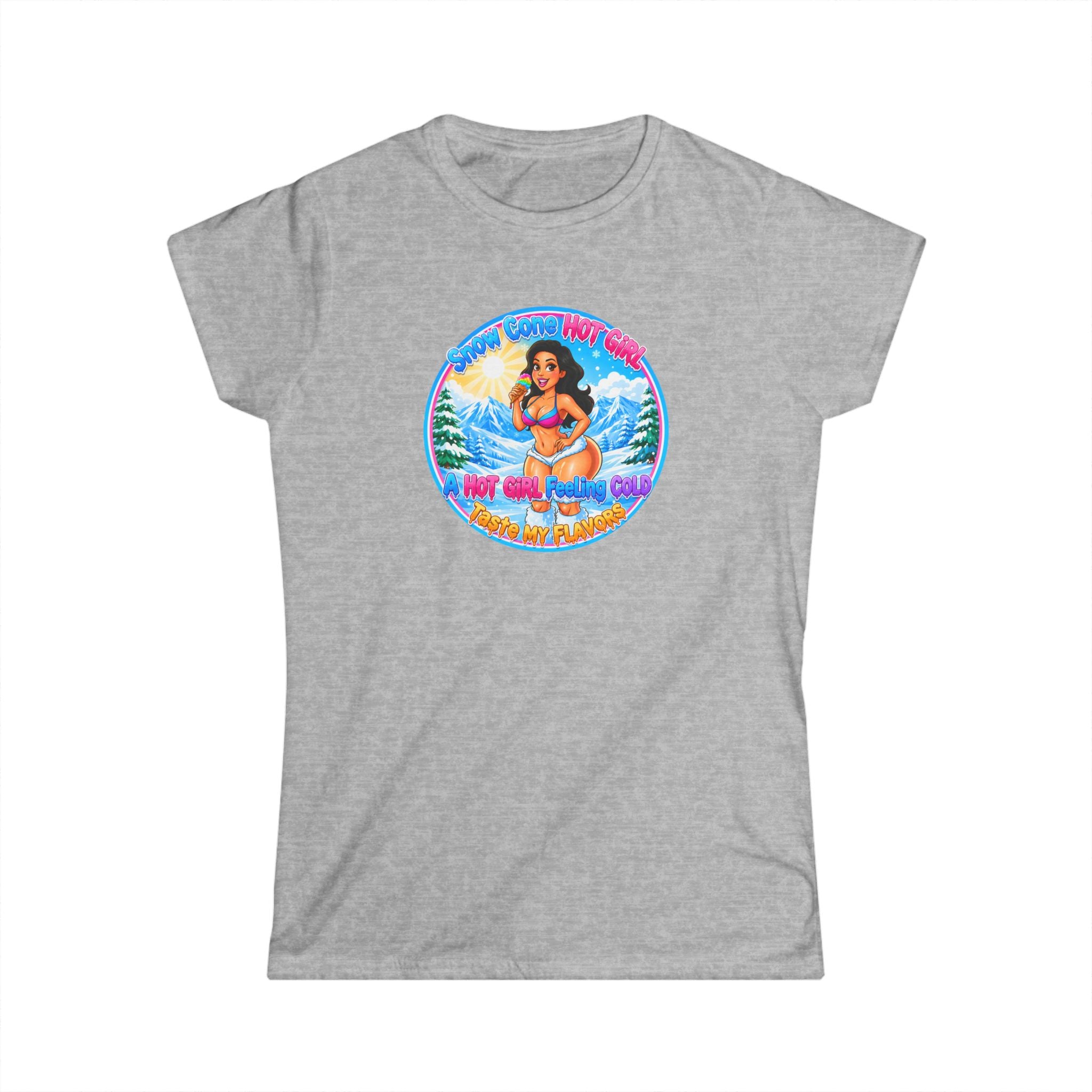 Vintage Pinup Beach Tee — "Snow Cone Hot Girl" T-Shirt