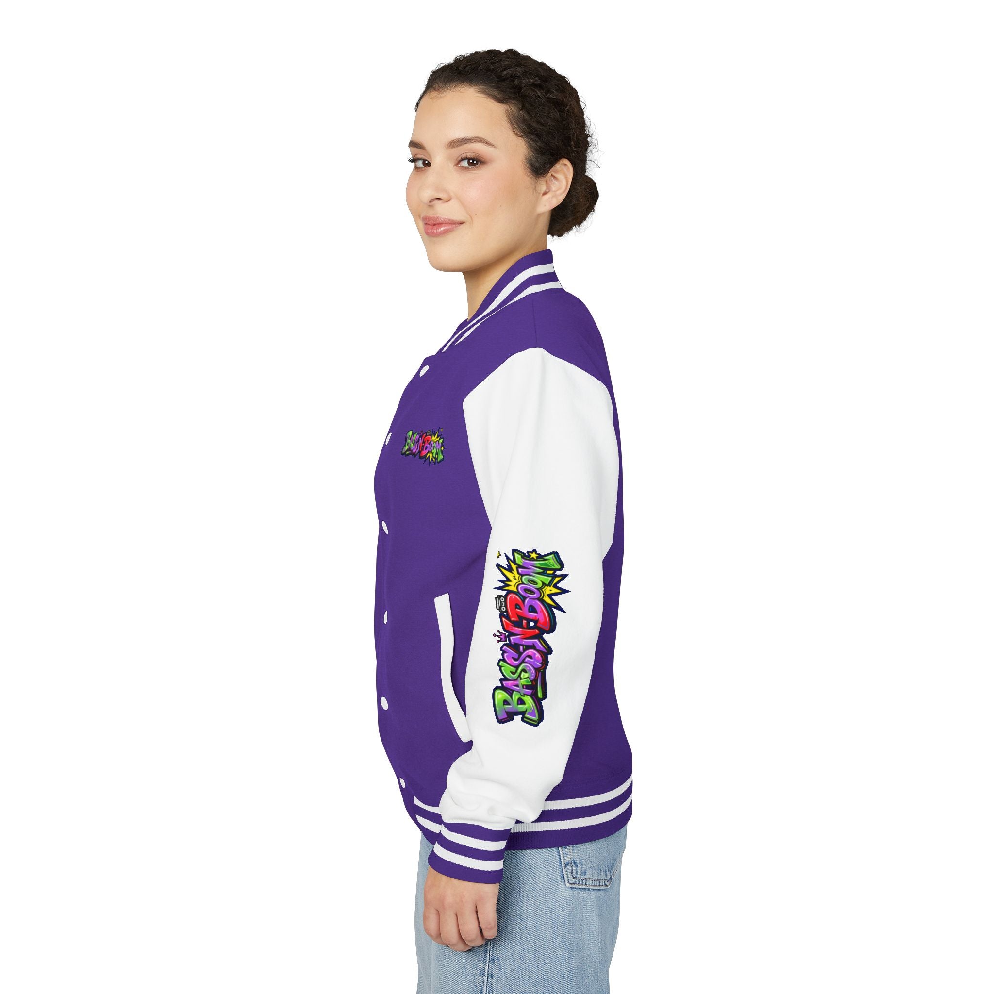Letterman Jacket — 'Bass N Boom' Graffiti Bomber