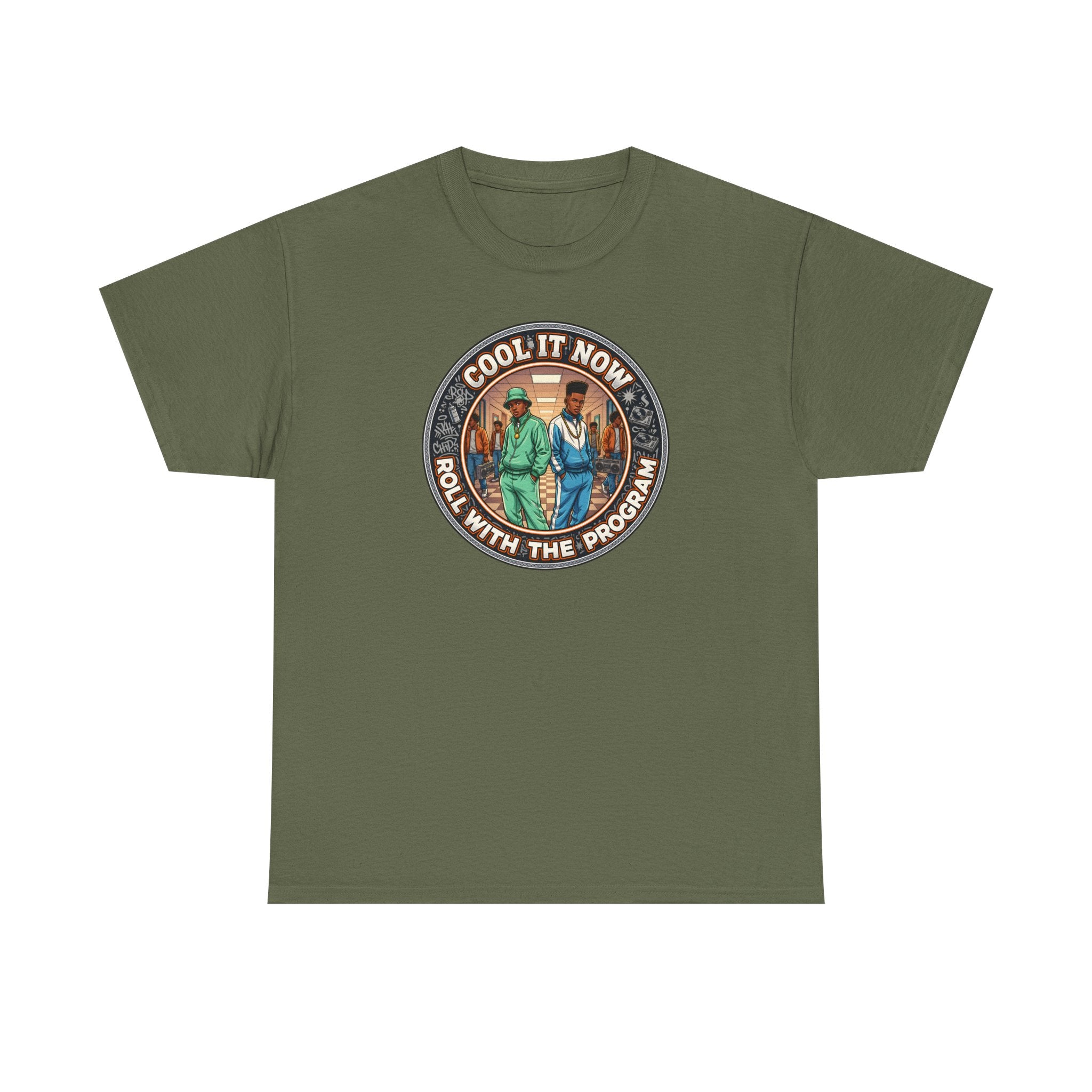Cool It Now Tee — "Cool It Now Roll With The Program" Vintage Patch Graphic T-Shirt