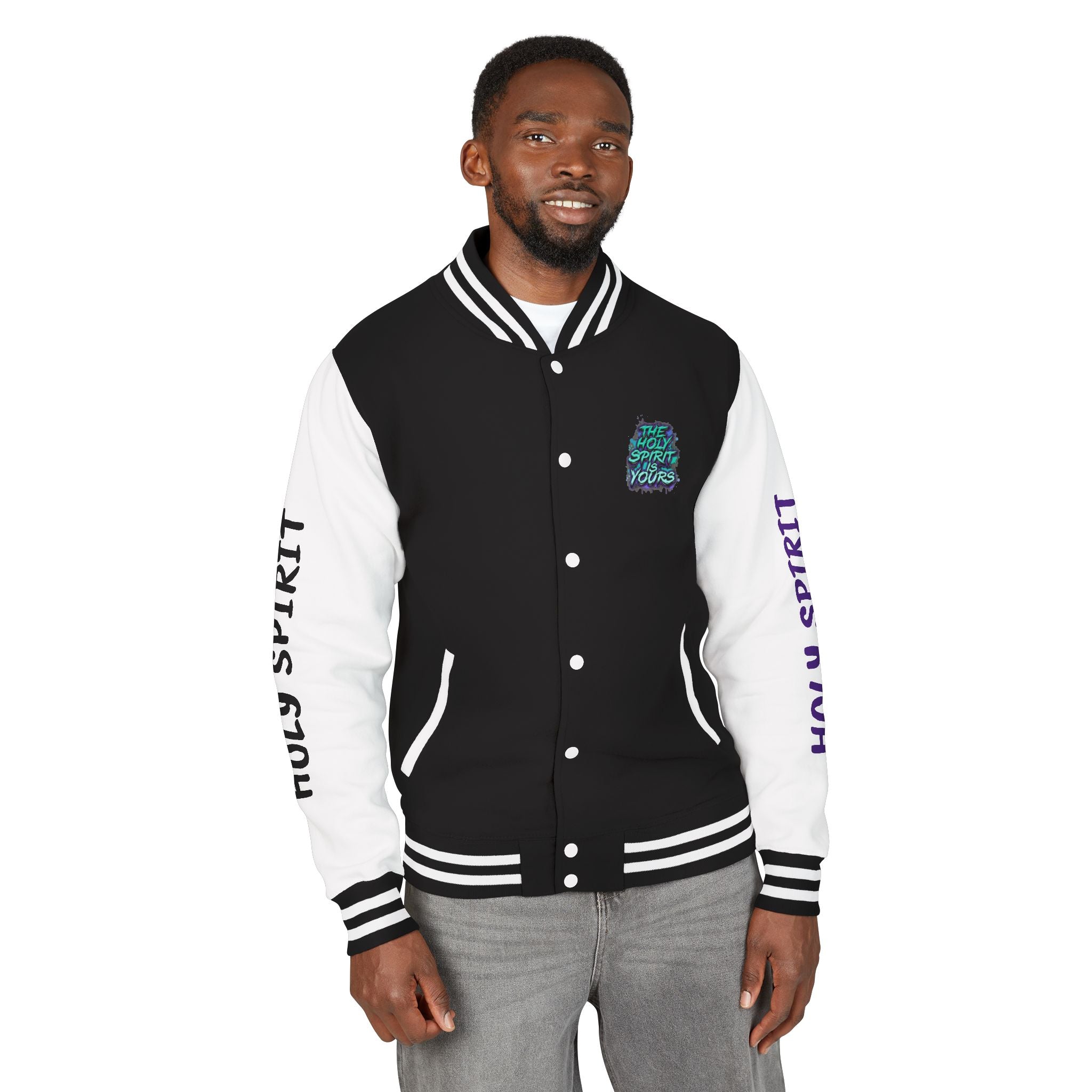 Letterman Jacket — "The Holy Spirit Is Yours" Graphic