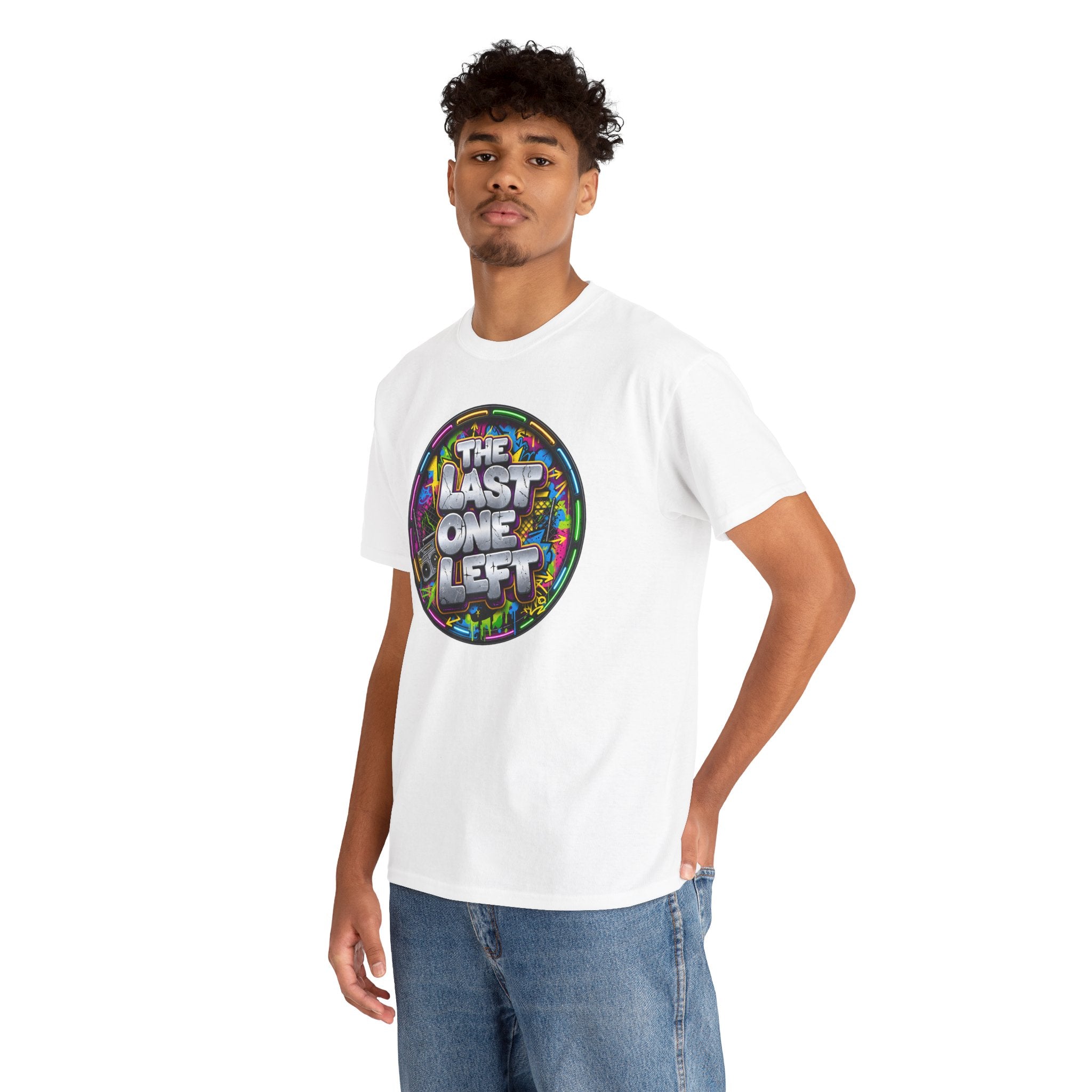 Graphic Tee - "The Last One Left" Colorful Retro Badge