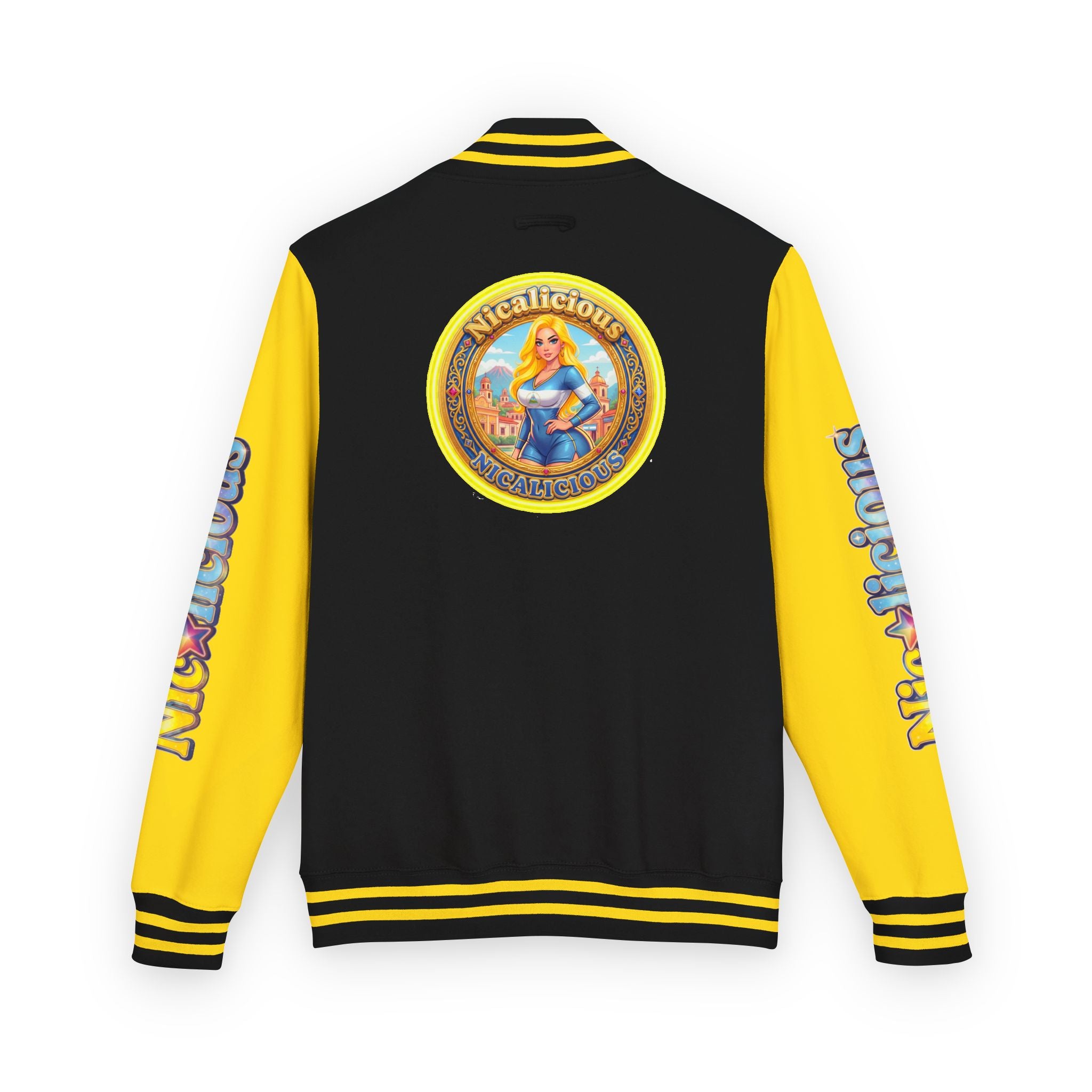 Letterman Jacket — 'Nicalicious' Retro Pinup Logo Varsity Jacket