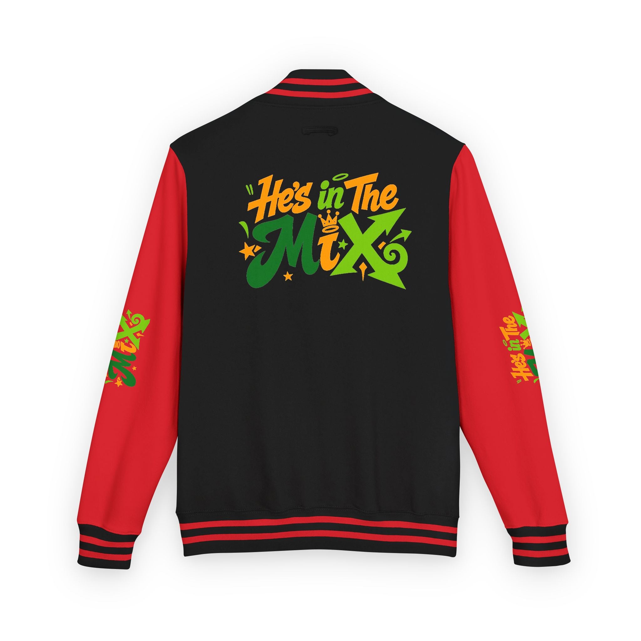 Letterman Jacket - "He's in the Mix" Retro Graffiti Varsity Jacket