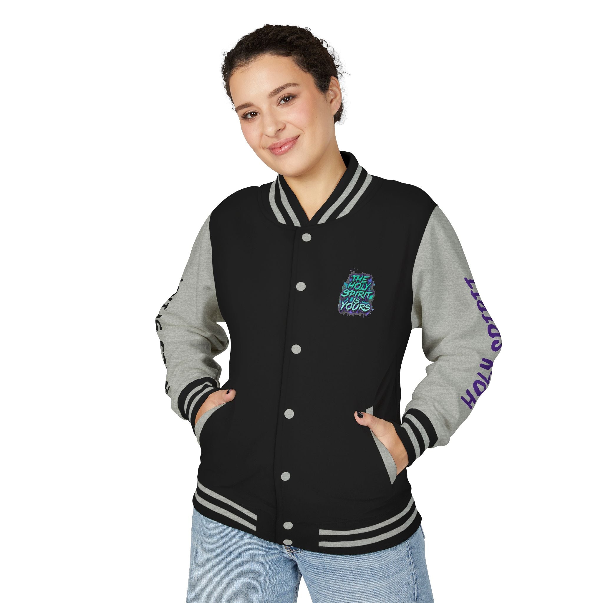 Letterman Jacket — "The Holy Spirit Is Yours" Graphic