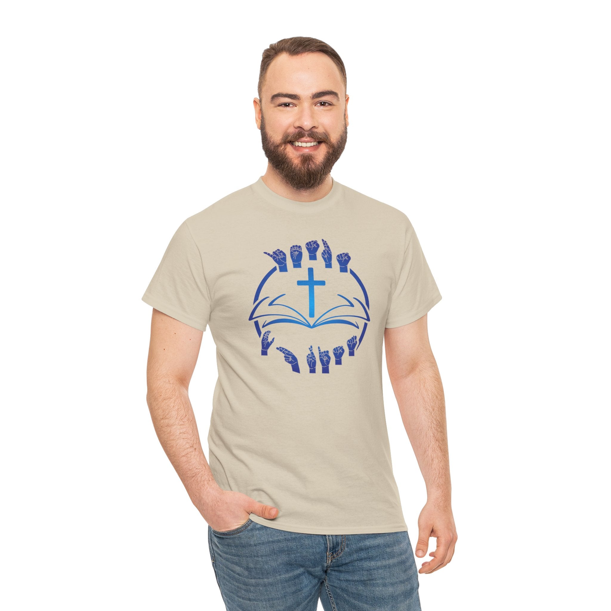 "Christian Bible Cross Sign Language "T-Shirt — Faith Prayer Hands Tee