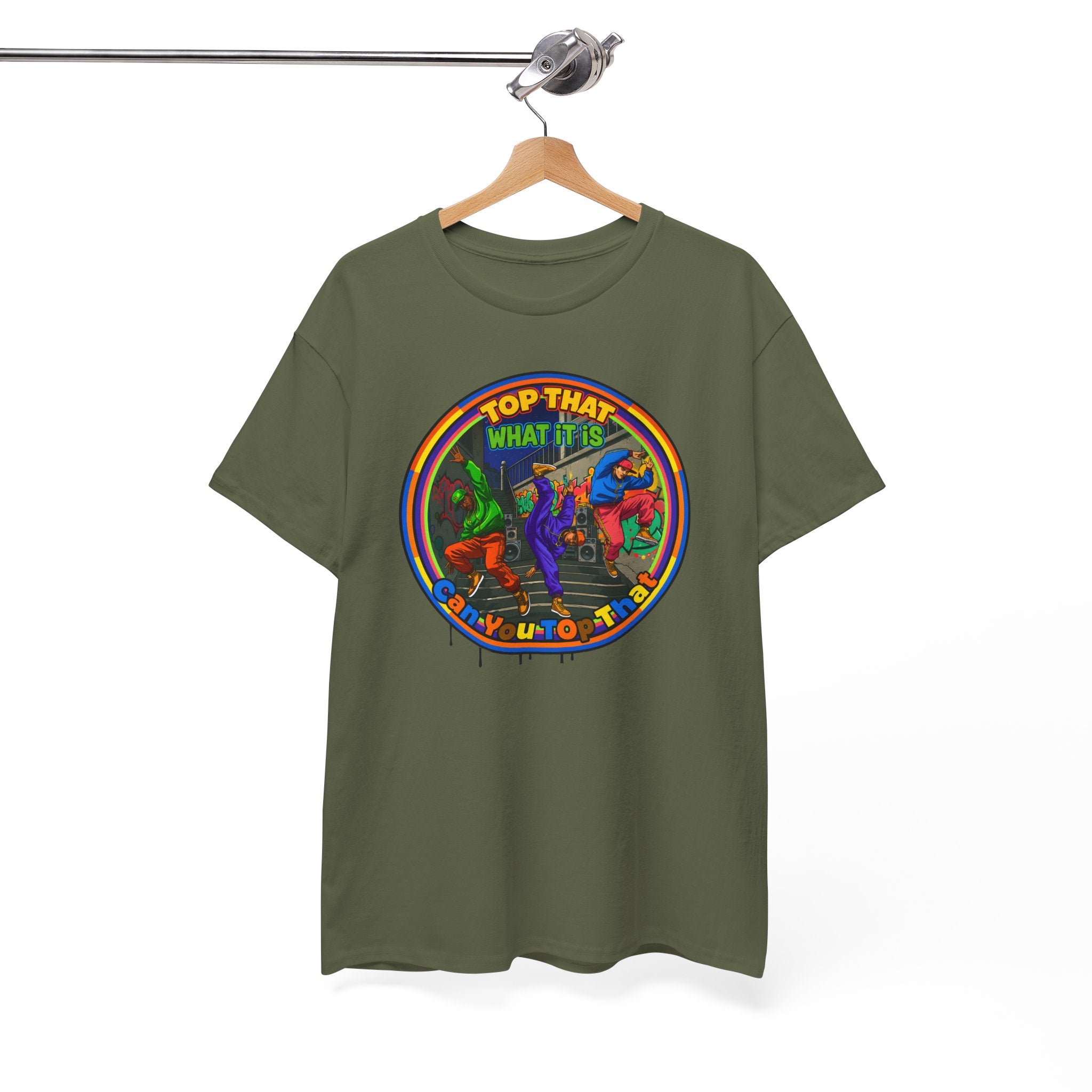 Retro  Tee — "Top That What It Is" Graphic Cotton Shirt
