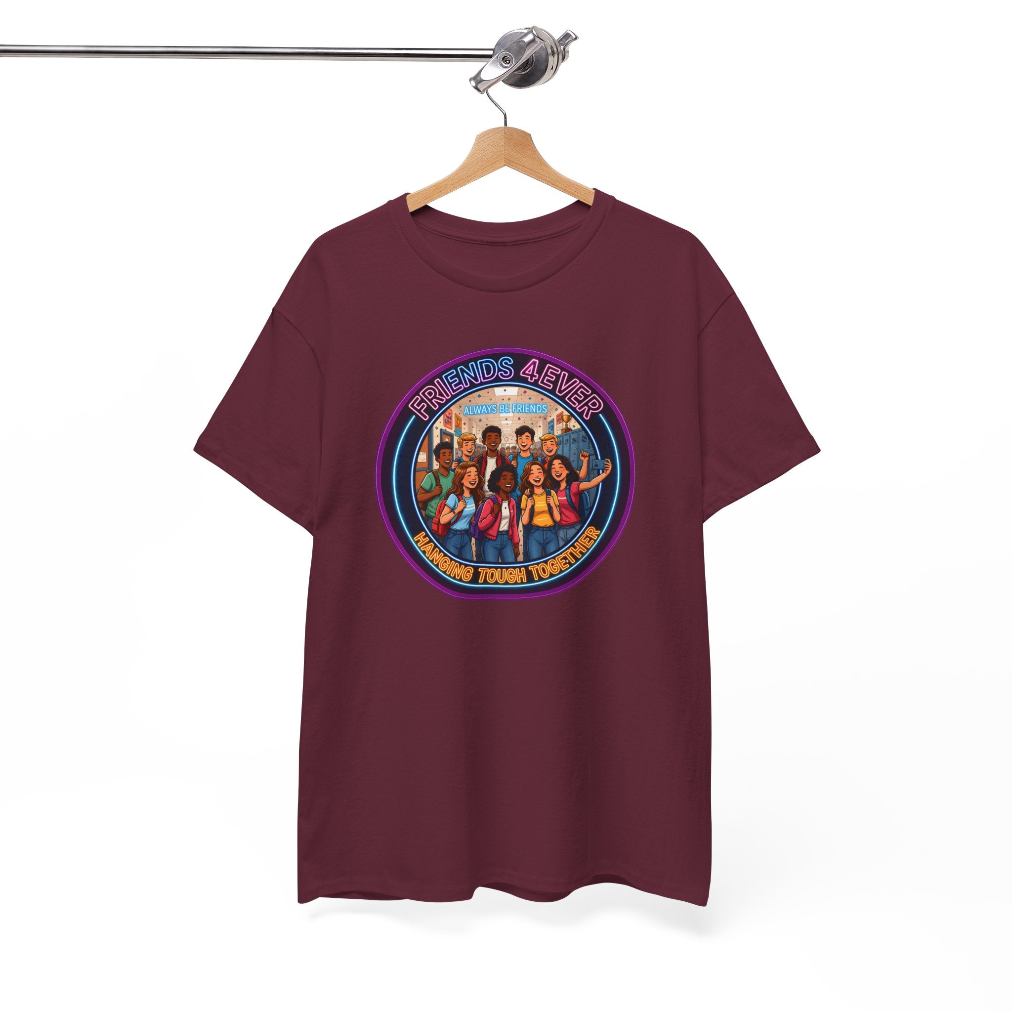 Graphic Tee — Retro Group Illustration "Friends Forever"