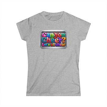 Cheer Squad Tee — "Can You Cheer, Let's All Cheer" Colorful Cheerleading Graphic