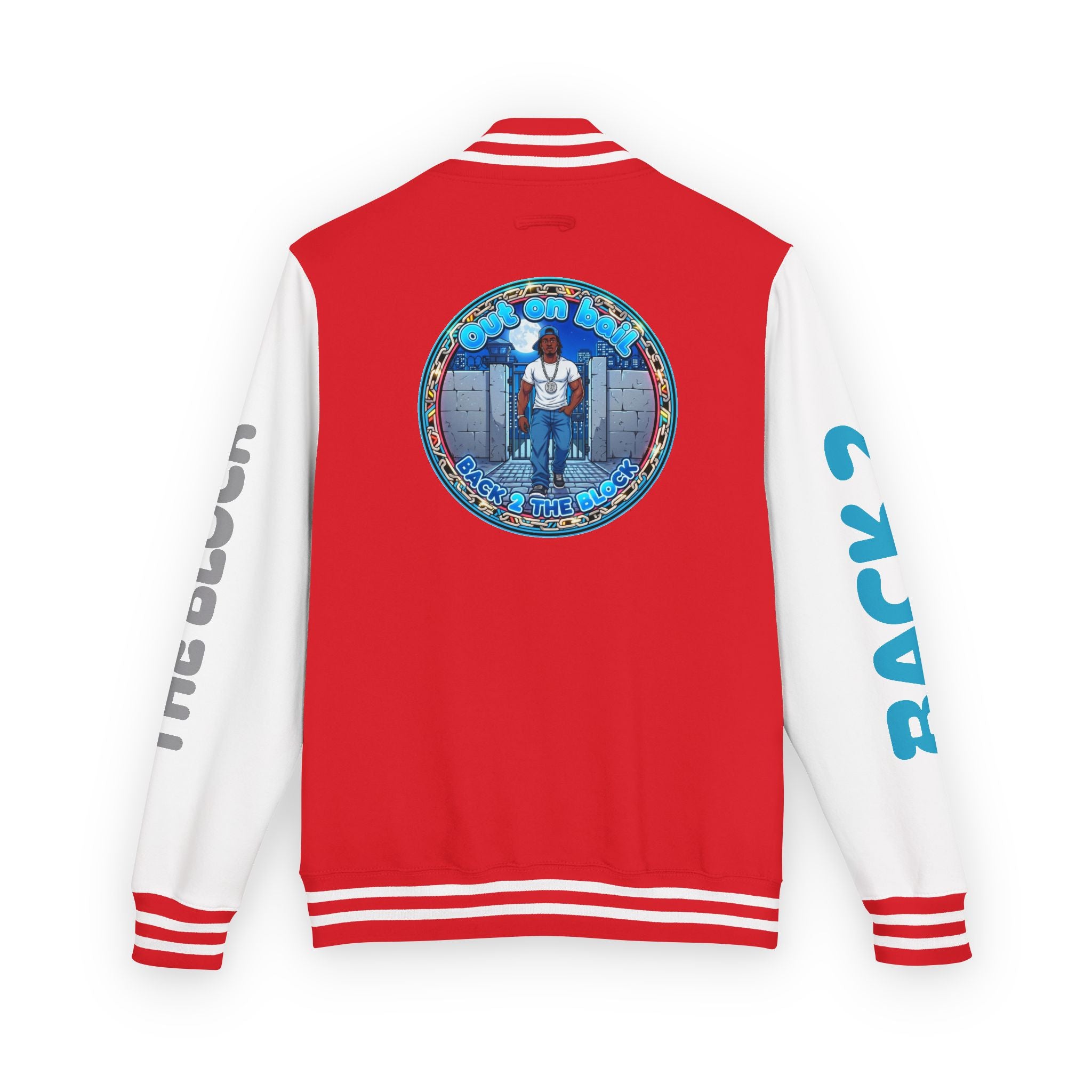 Letterman Jacket — 'Back 2 The Block' Retro Streetwear Patch Jacket