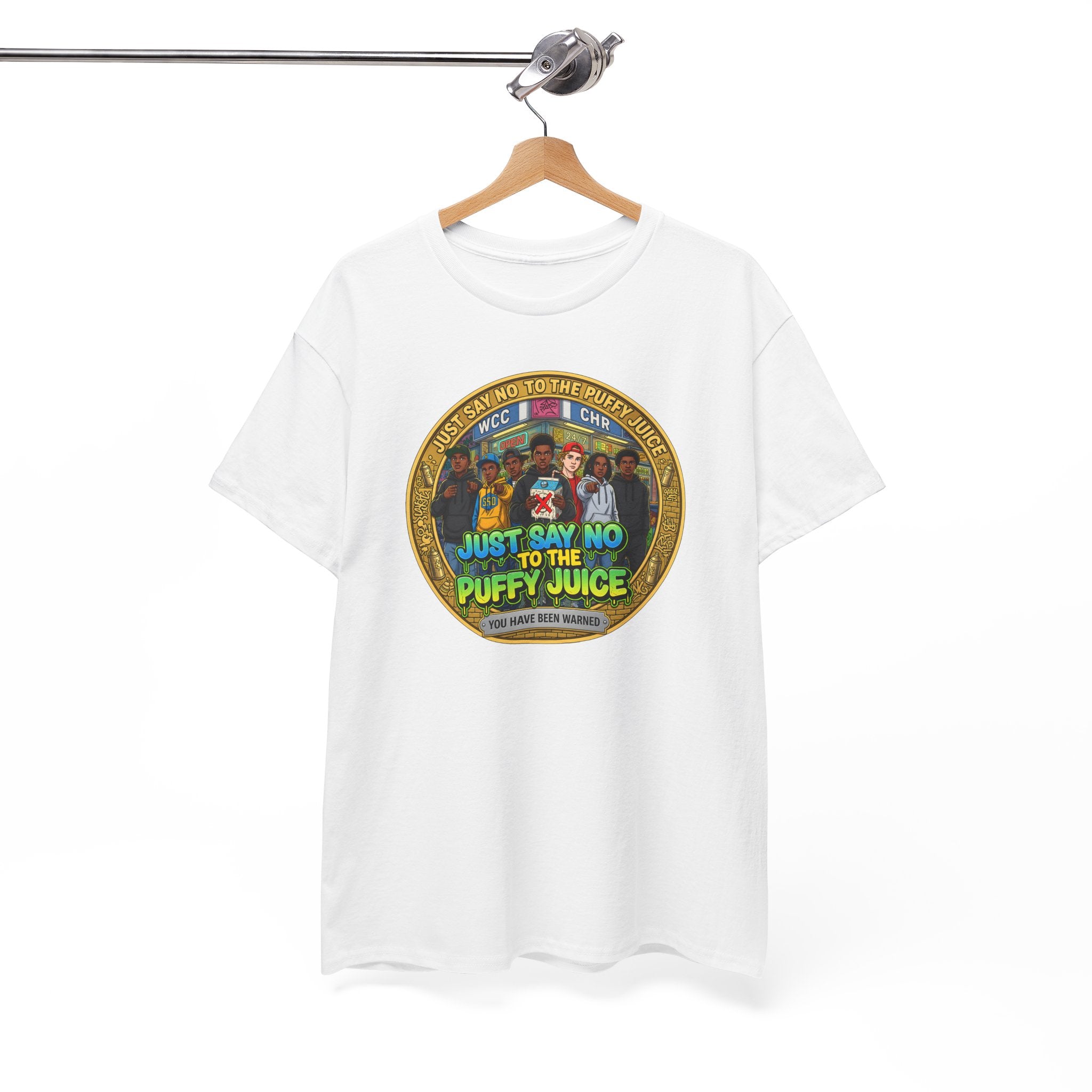 T-Shirt — "Just Say No to the Puffy Juice" Retro Anti-Vape Graphic Tee