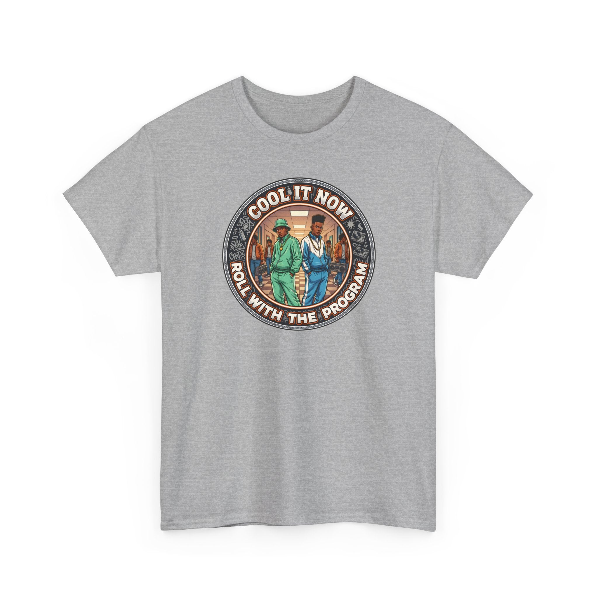 Cool It Now Tee — "Cool It Now Roll With The Program" Vintage Patch Graphic T-Shirt