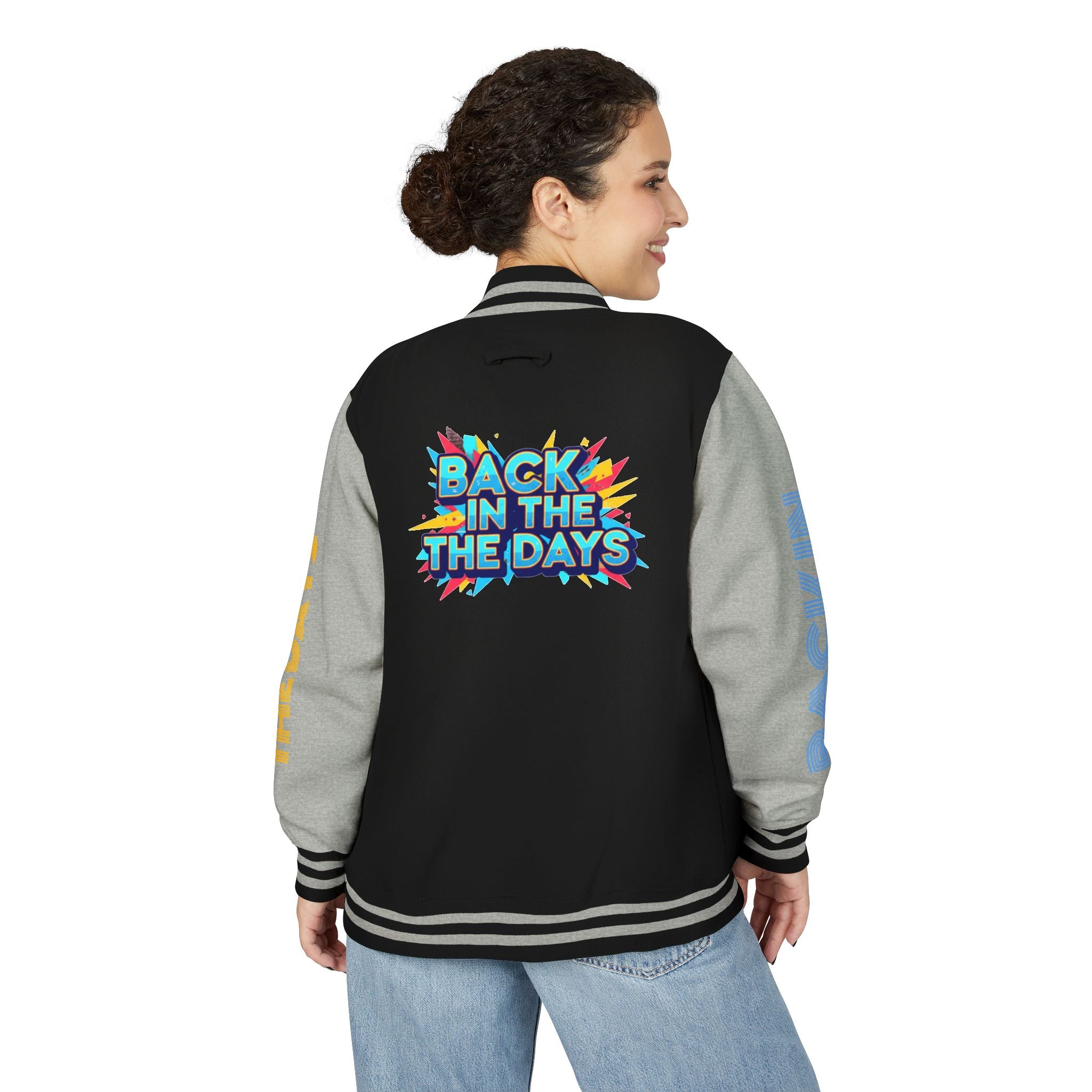 Letterman Jacket — "Back in the Days" Retro Graphic Bomber