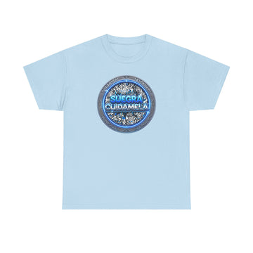 T-Shirt — Suegra Cuídame (Blue Floral Emblem)