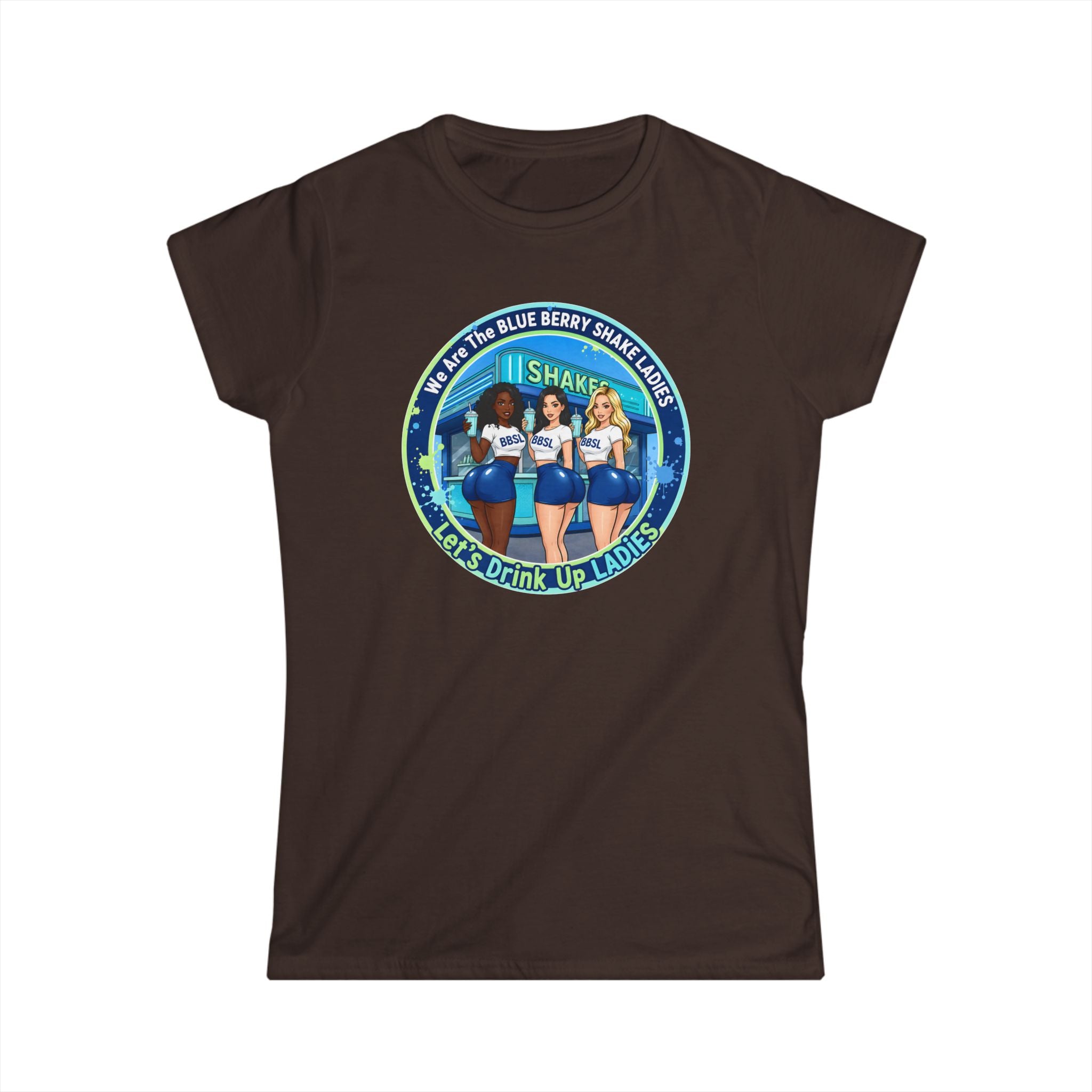 Women's Tee — "We Are The Blueberry Shake Ladies" Retro Graphic