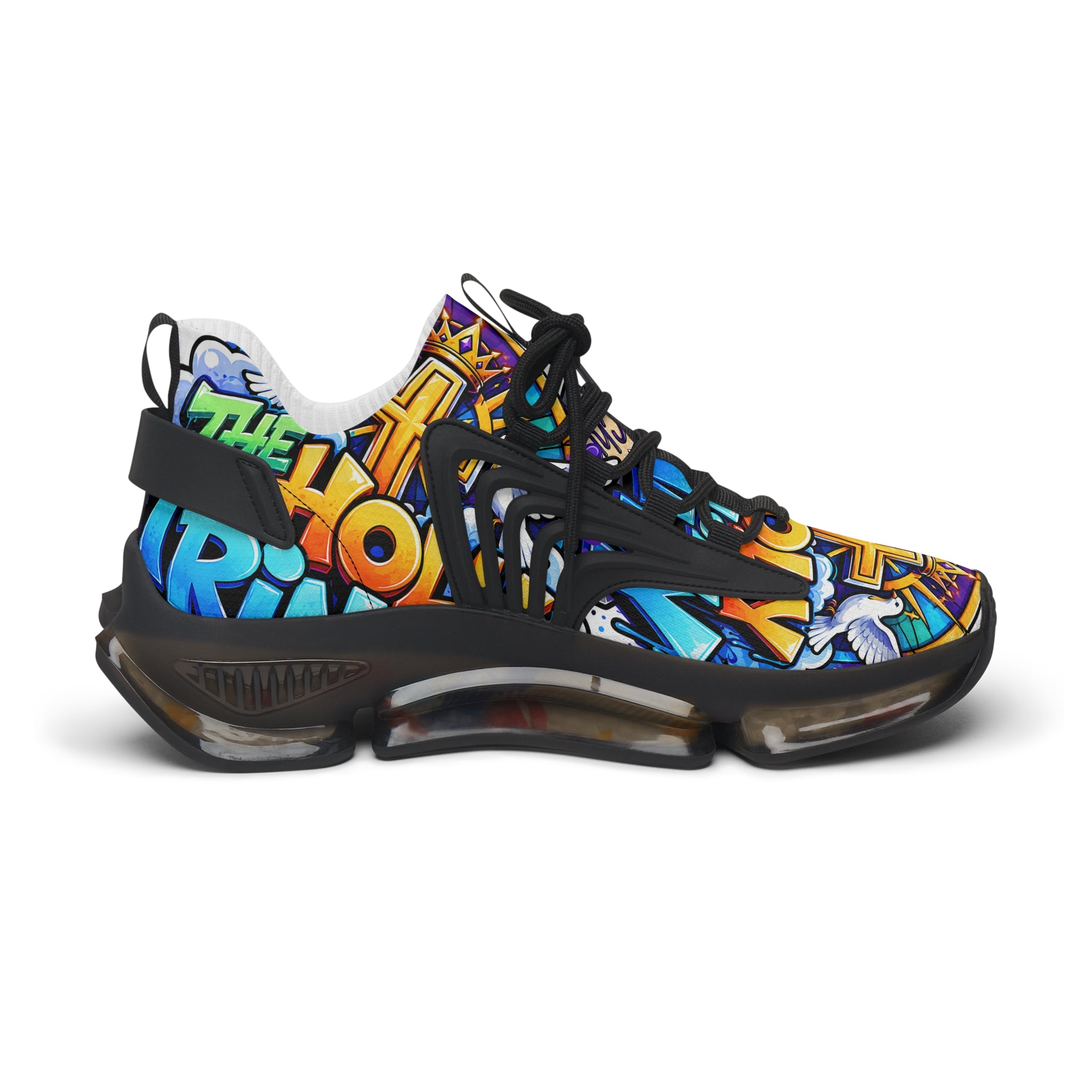 Men's Mesh Sneakers — 'The Holy' Colorful Graffiti Athletic Shoes for Women