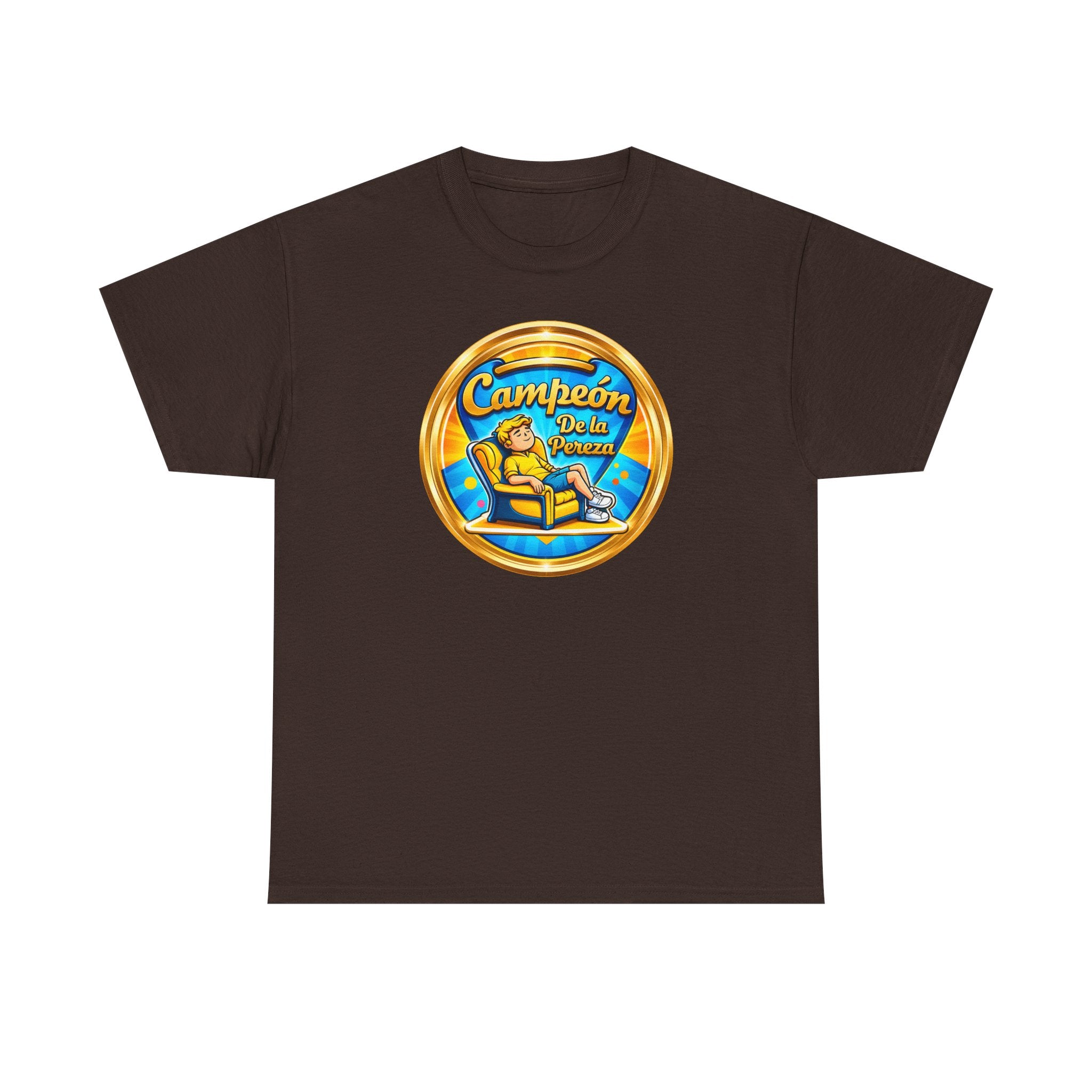 "Campeón De La Pereza" Tee — Gold Badge Adventure T‑Shirt