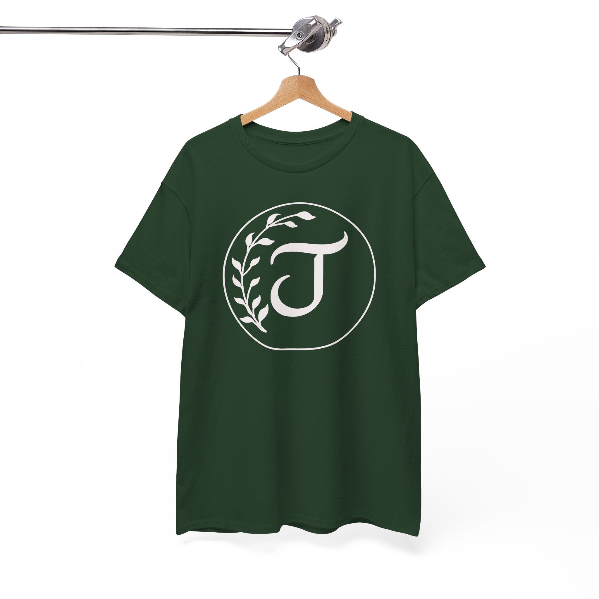 White Tee with Subtle "Floral J " Jesus Christ "— Minimalist Japanese Character T-Shirt