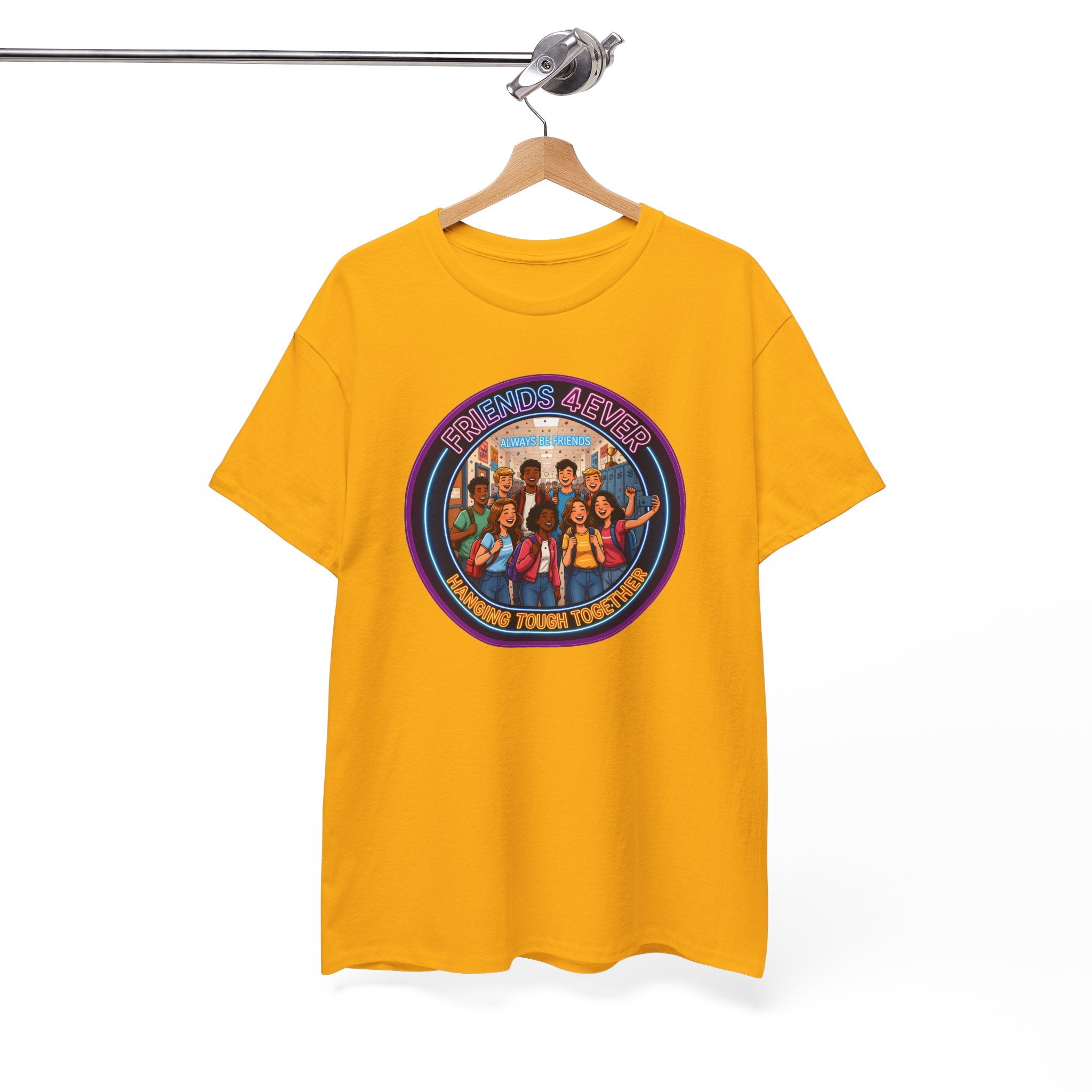 Graphic Tee — Retro Group Illustration "Friends Forever"
