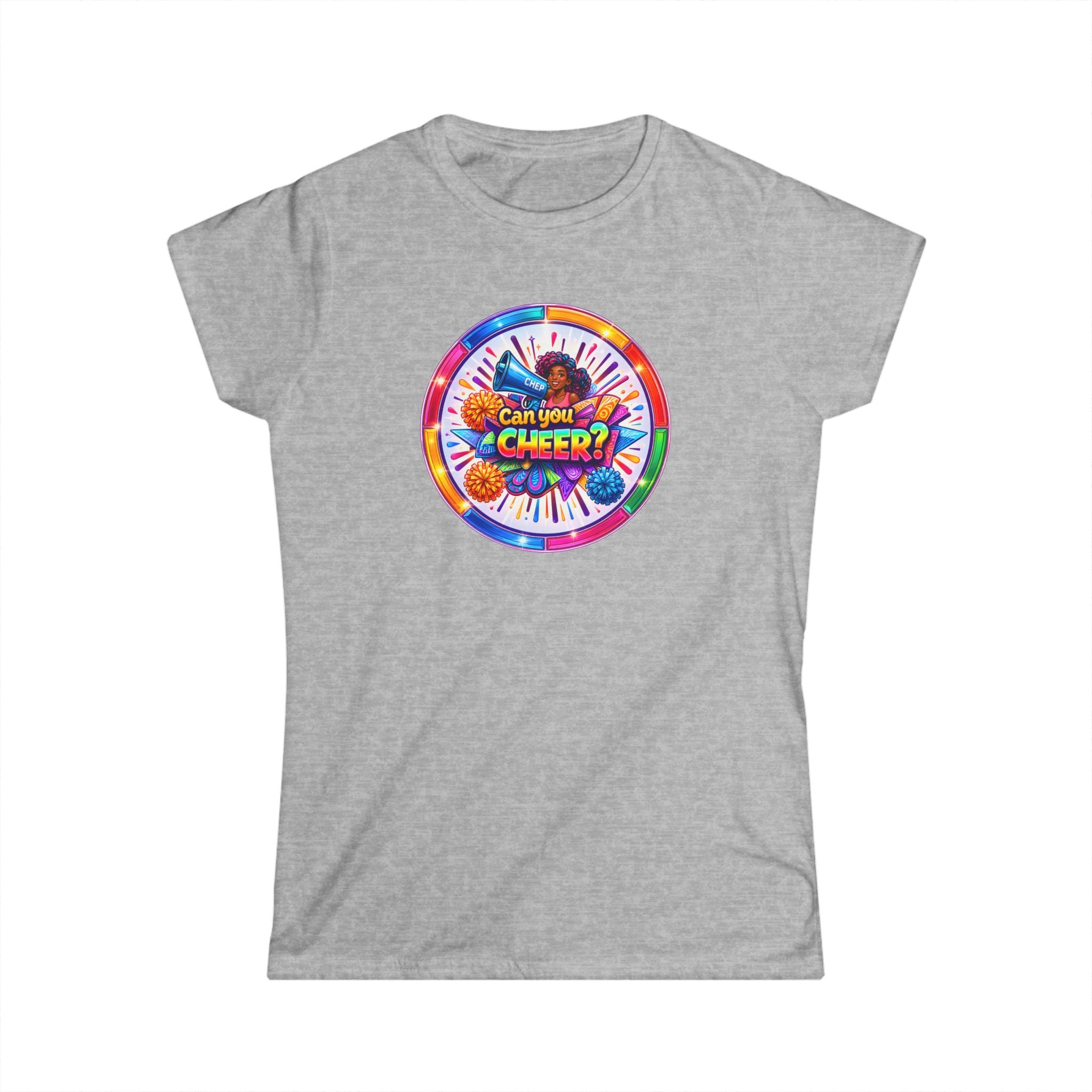 "Can You Cheer: Colorful Candy Wheel Graphic Tee — Women's