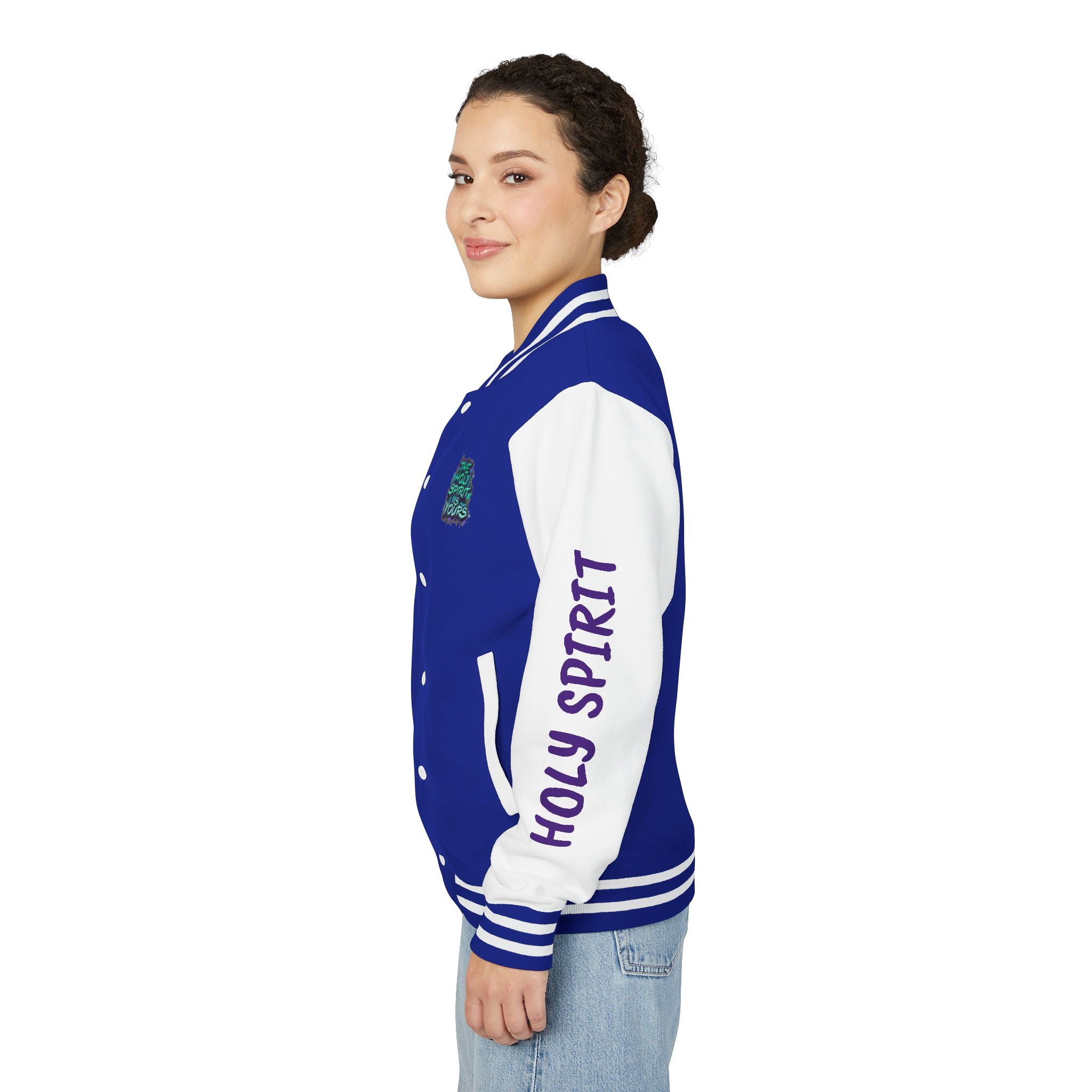 Letterman Jacket — "The Holy Spirit Is Yours" Graphic