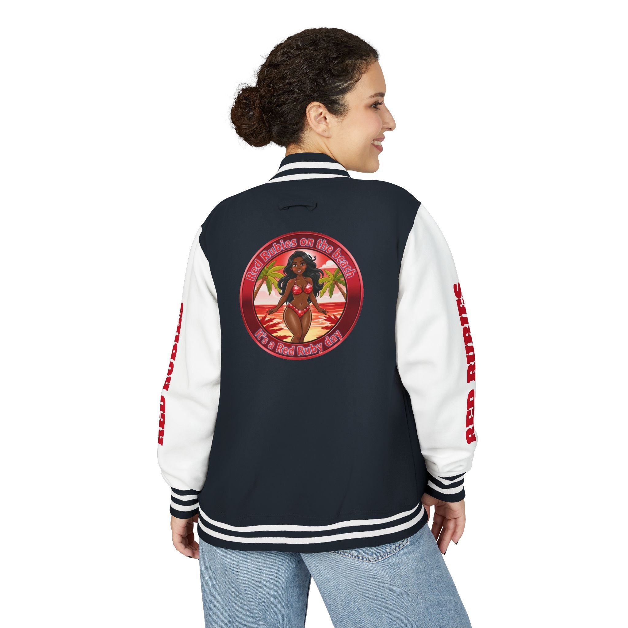Letter Us- " It's A Rubie Day"-Retro Island Pinup Red & White