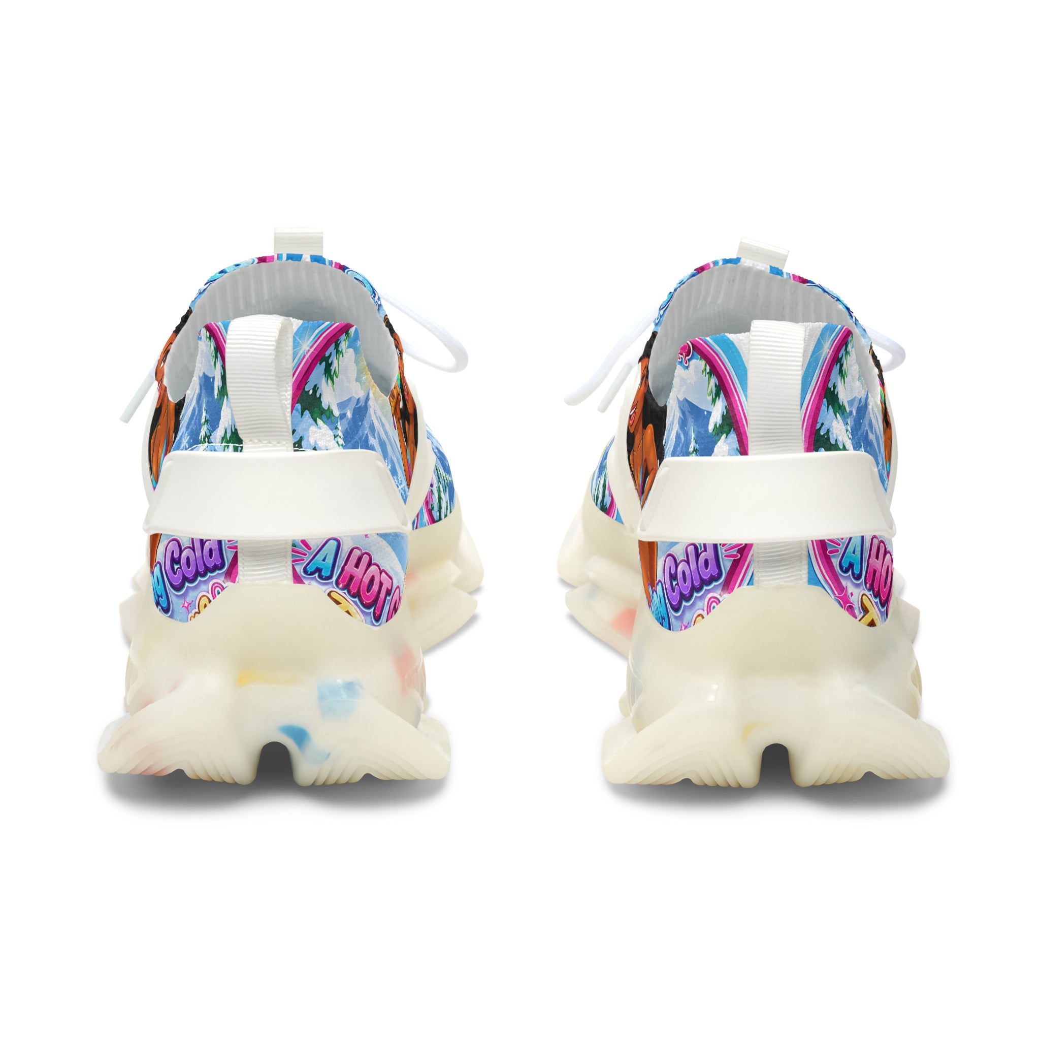 Mesh Sneakers —"Snow Cone Hot Girl " Tropical Ice Cream Girl Graphic