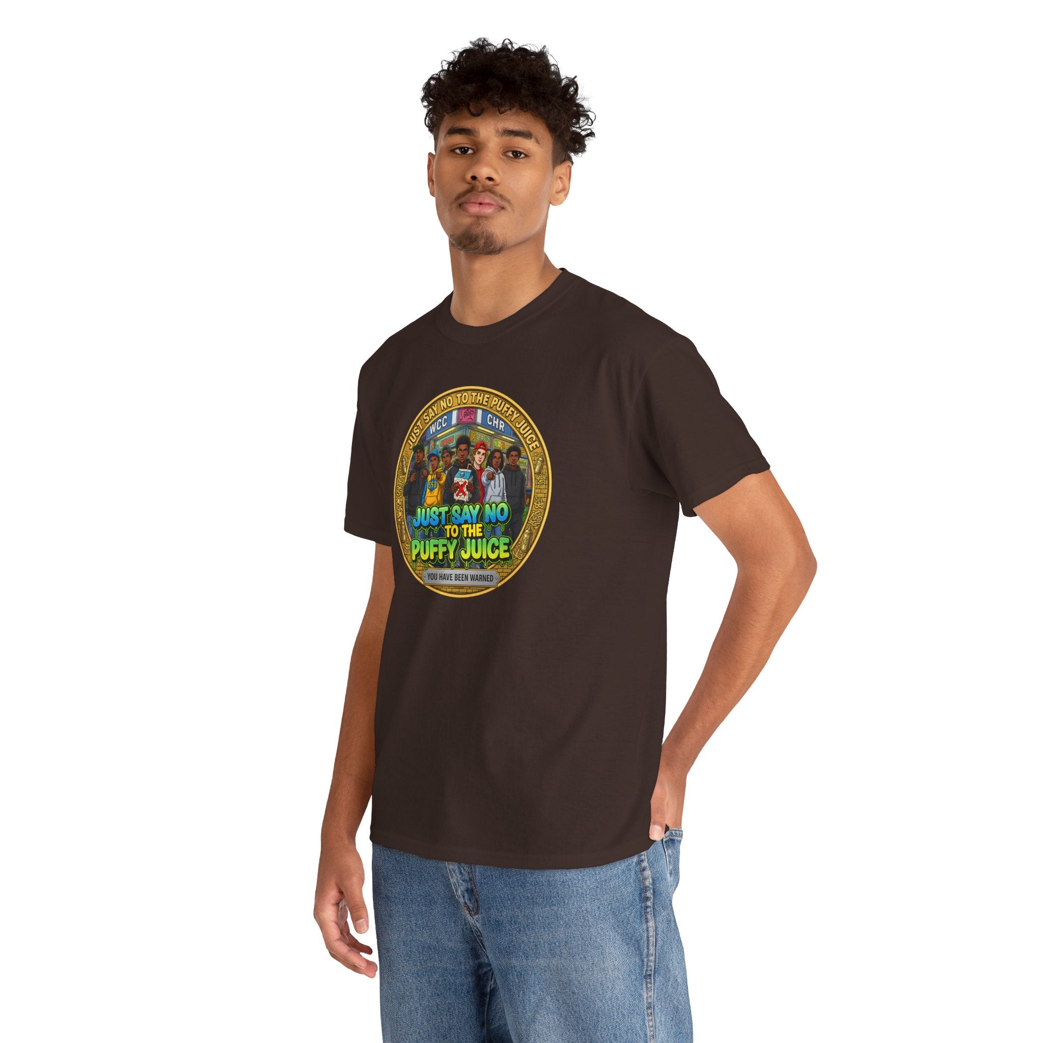 T-Shirt — "Just Say No to the Puffy Juice" Retro Anti-Vape Graphic Tee