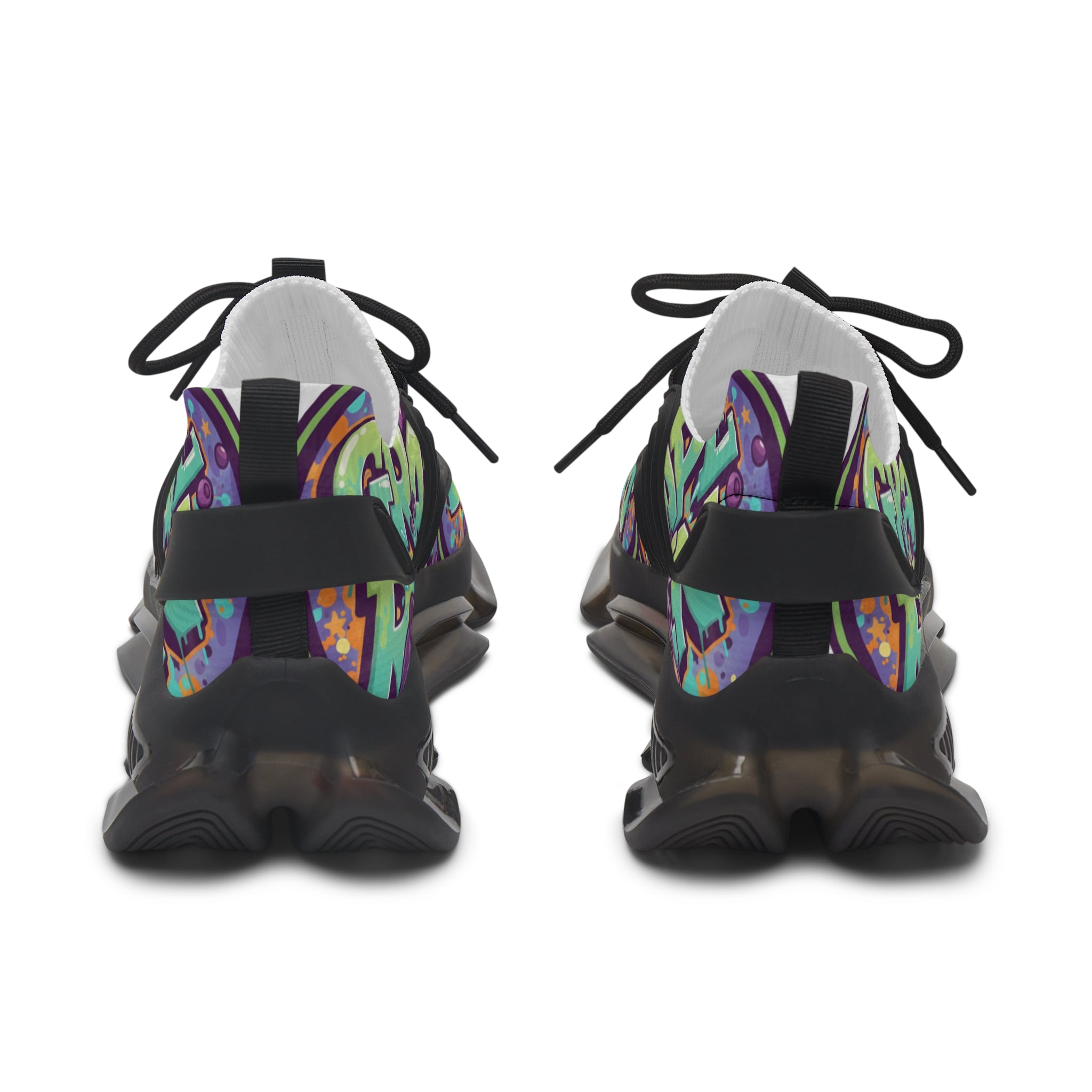 Grape Graffiti Mesh Sneakers — " Grape Run" Colorful Streetwear Athletic Shoes