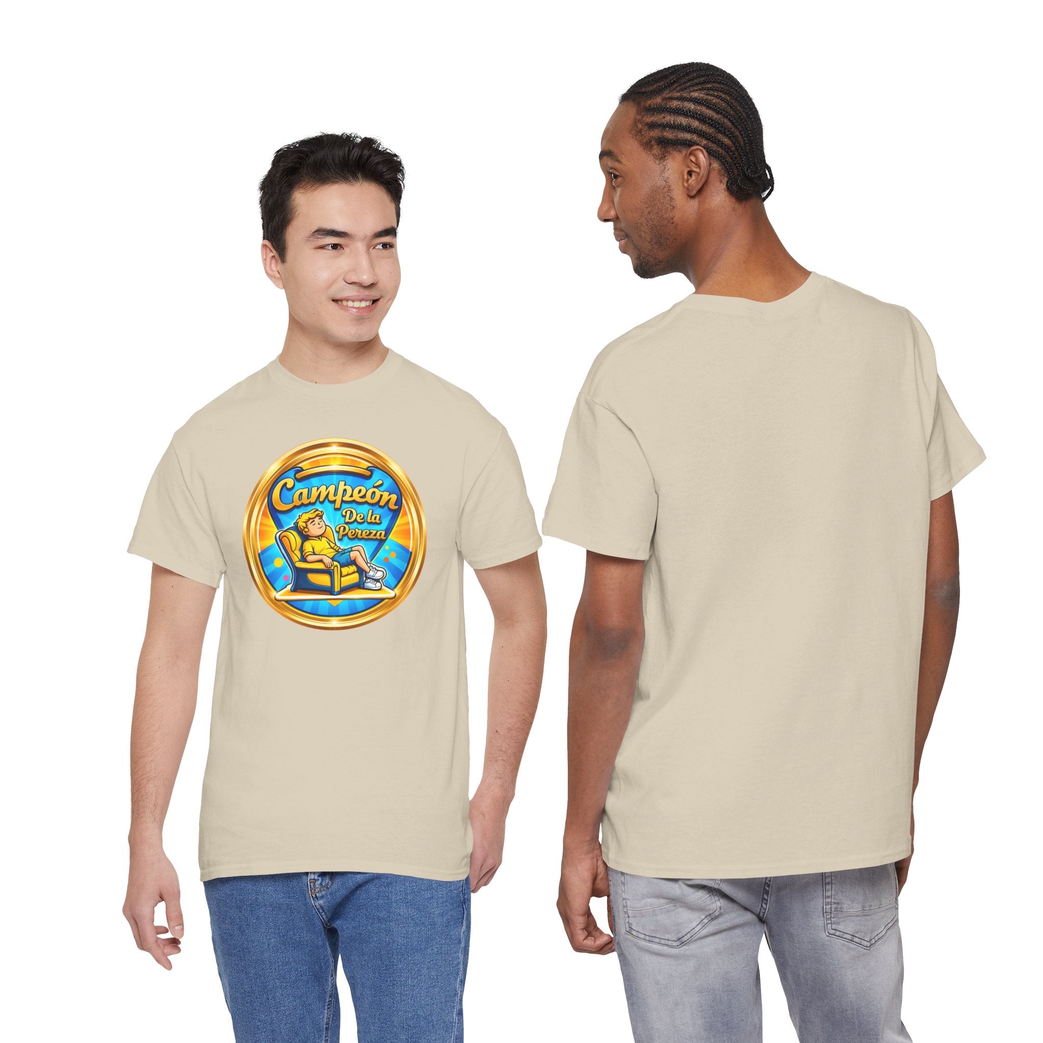 "Campeón De La Pereza" Tee — Gold Badge Adventure T‑Shirt