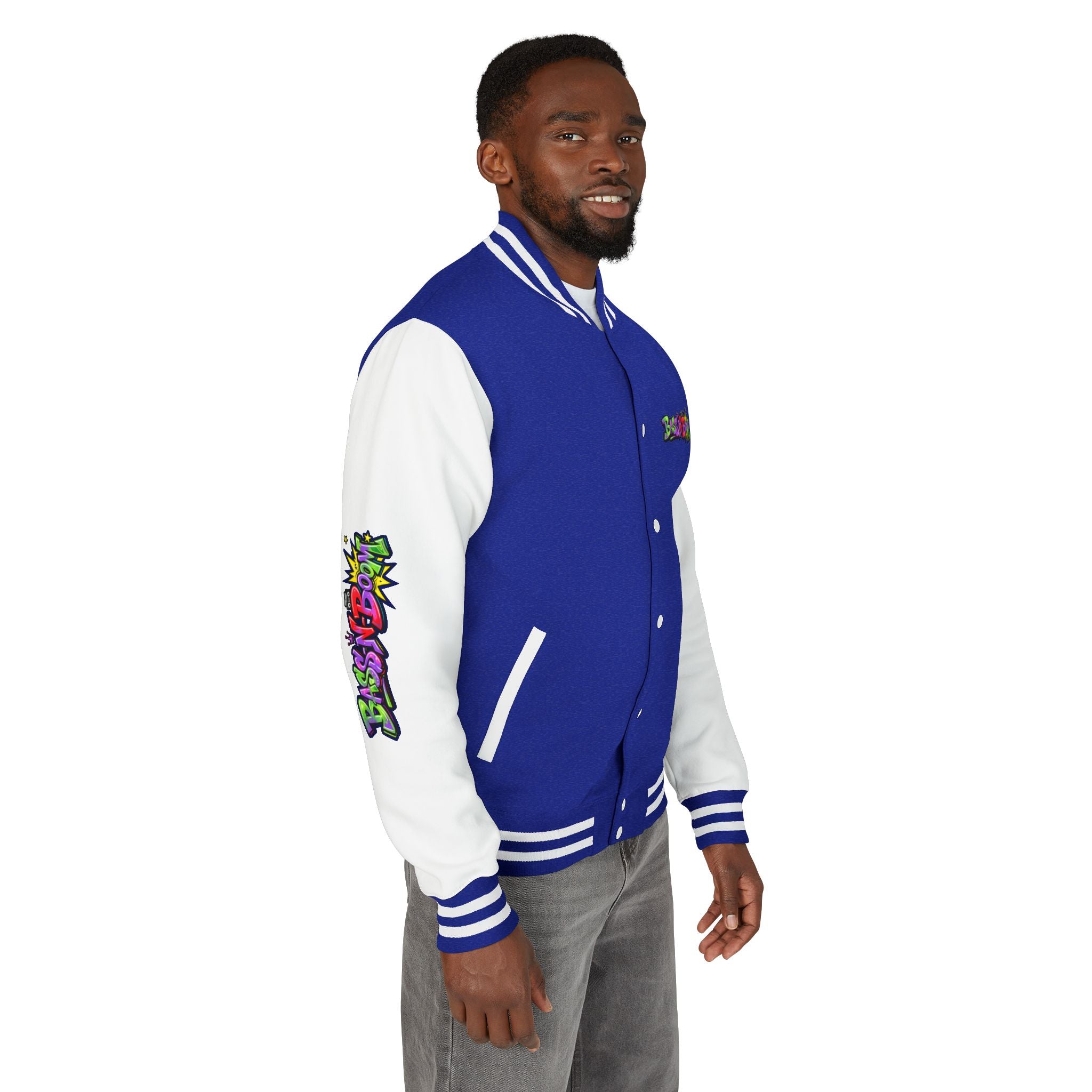 Letterman Jacket — 'Bass N Boom' Graffiti Bomber