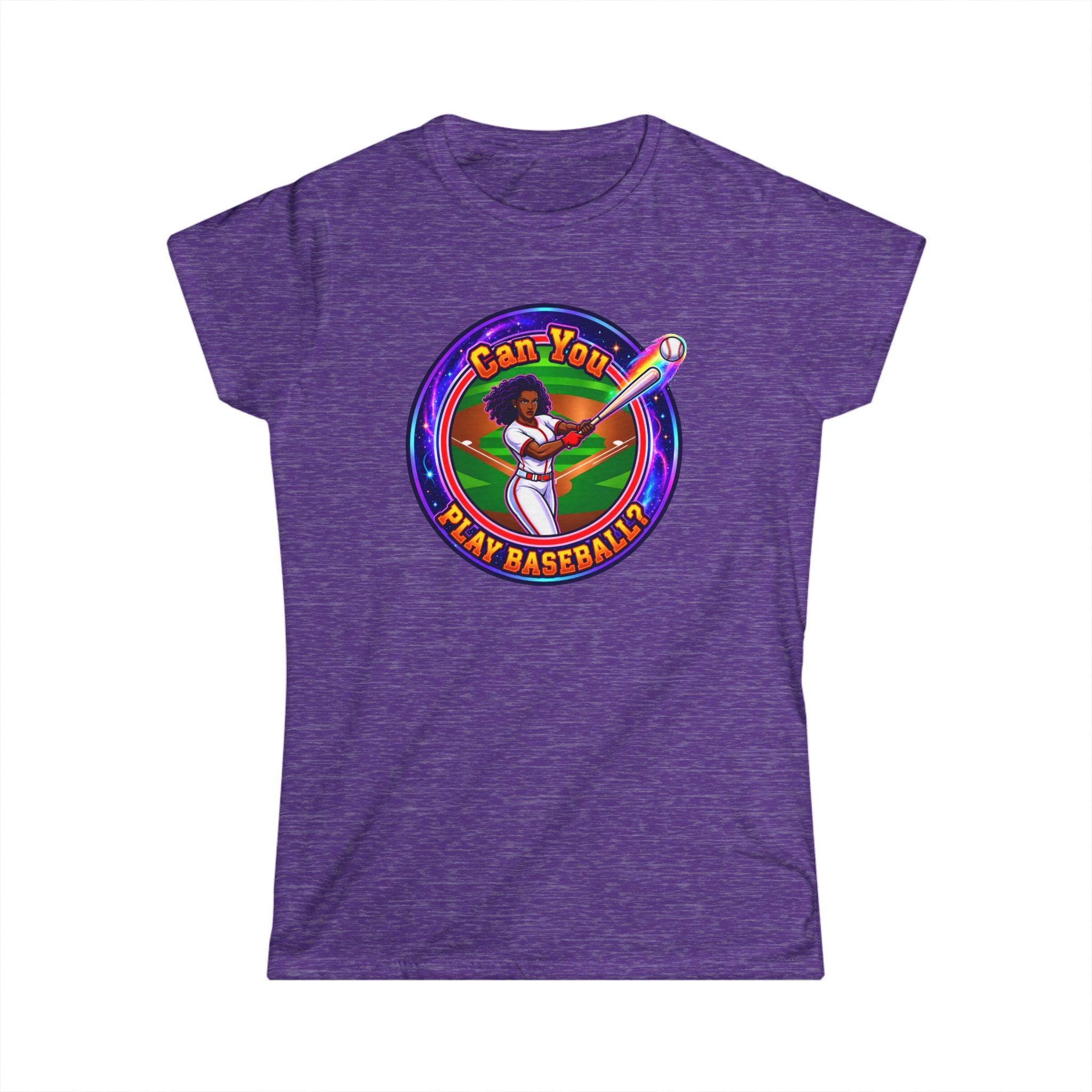 "Can You Play Baseball" Women's Baseball Tee – Feminine Softstyle Baseball Shirt