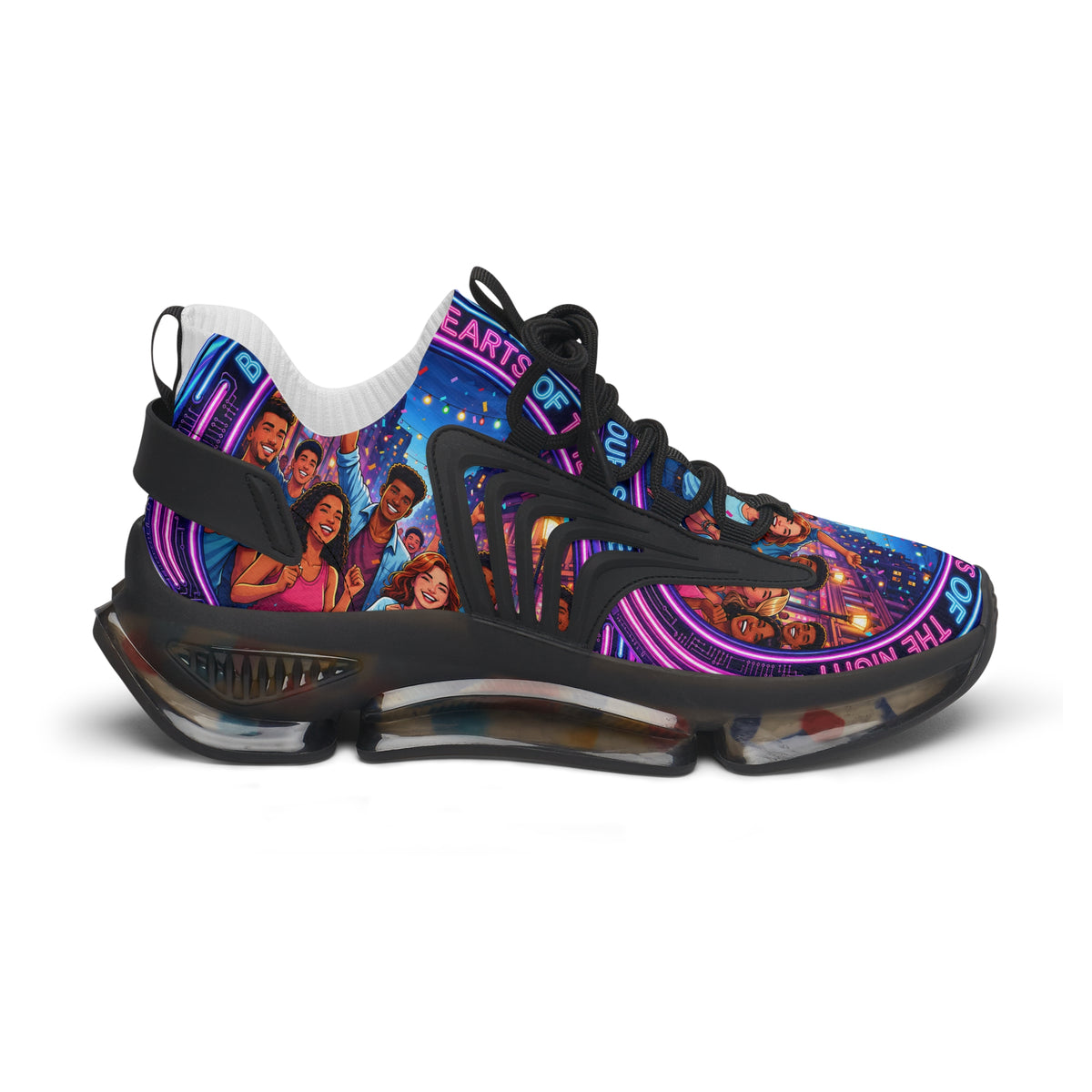 Women’s Mesh Sneakers — Colorful 'Be Young Of Hearts of the Night' Graphic Athletic Shoes