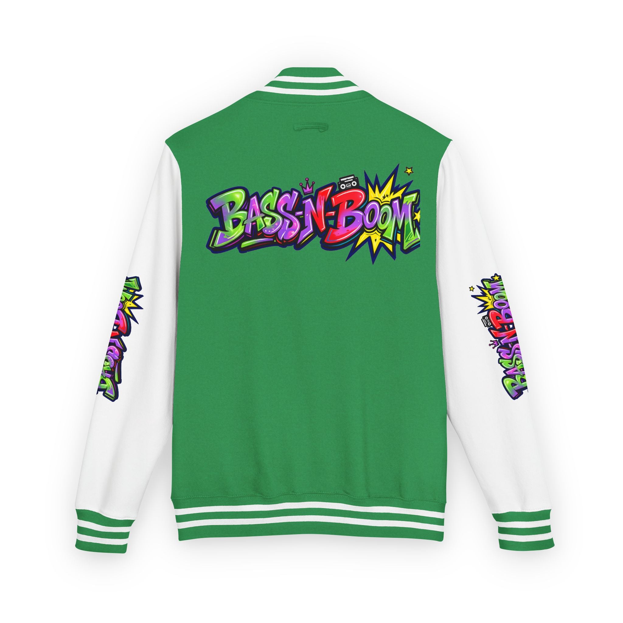 Letterman Jacket — 'Bass N Boom' Graffiti Bomber