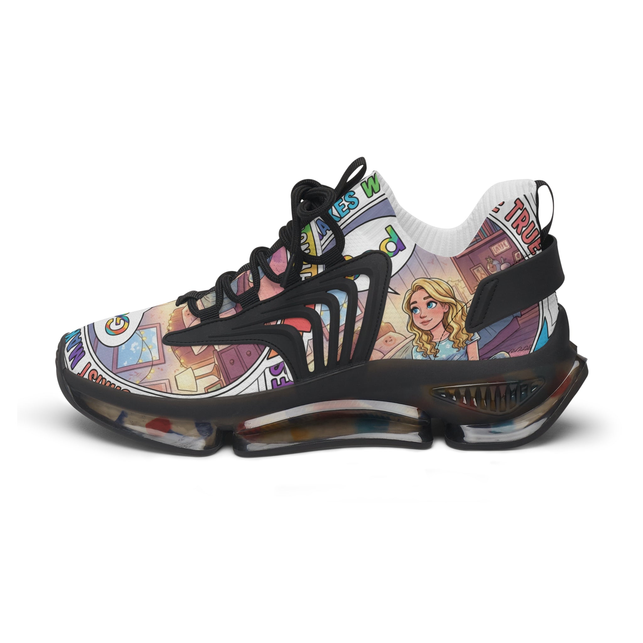 Mesh Sneakers — Inspirational 'Jesus Christ Makes Wishes Come True" Graphic Women's Trainers