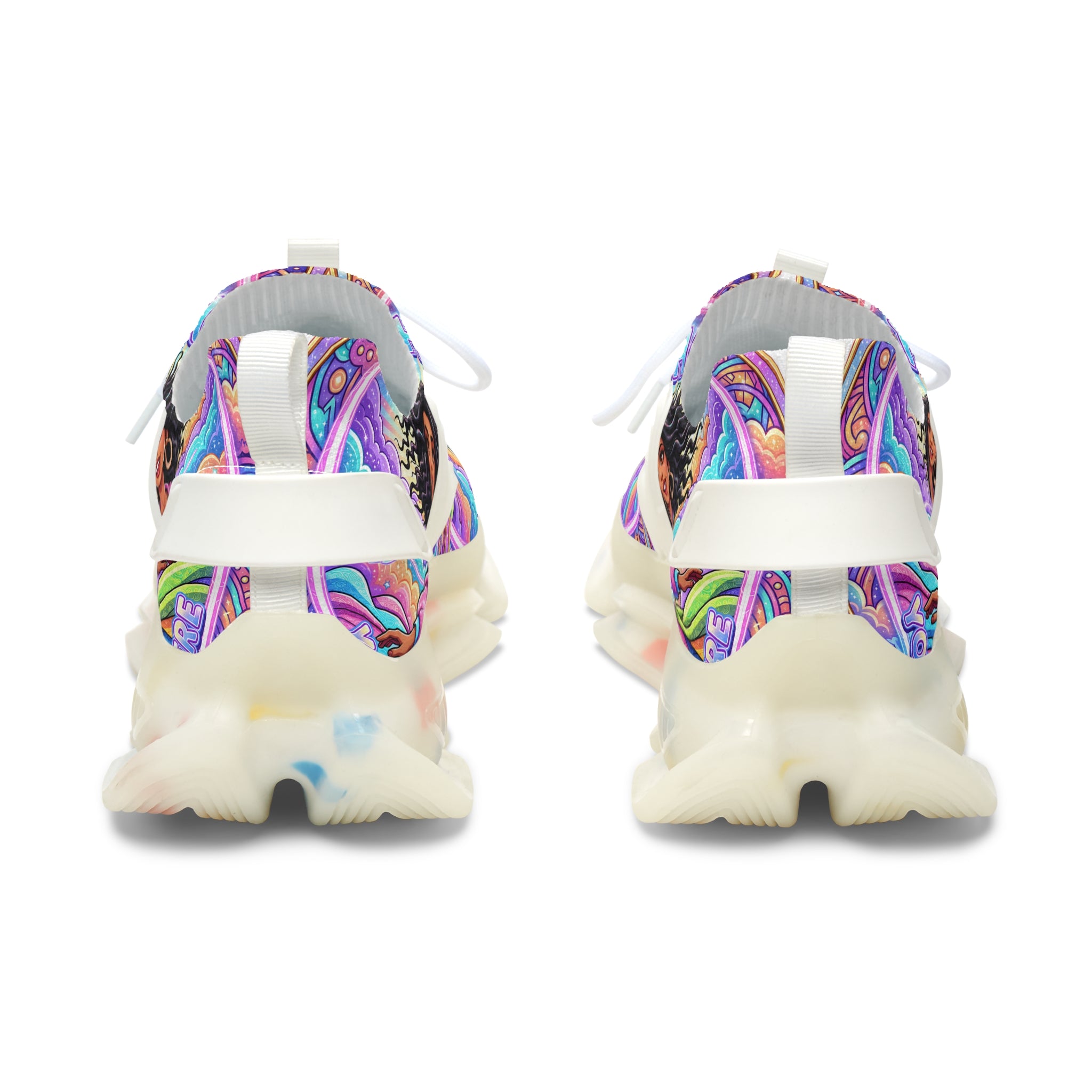 Women's Mesh Sneakers — Colorful Spiritual Goddess Graphic Athletic Shoes