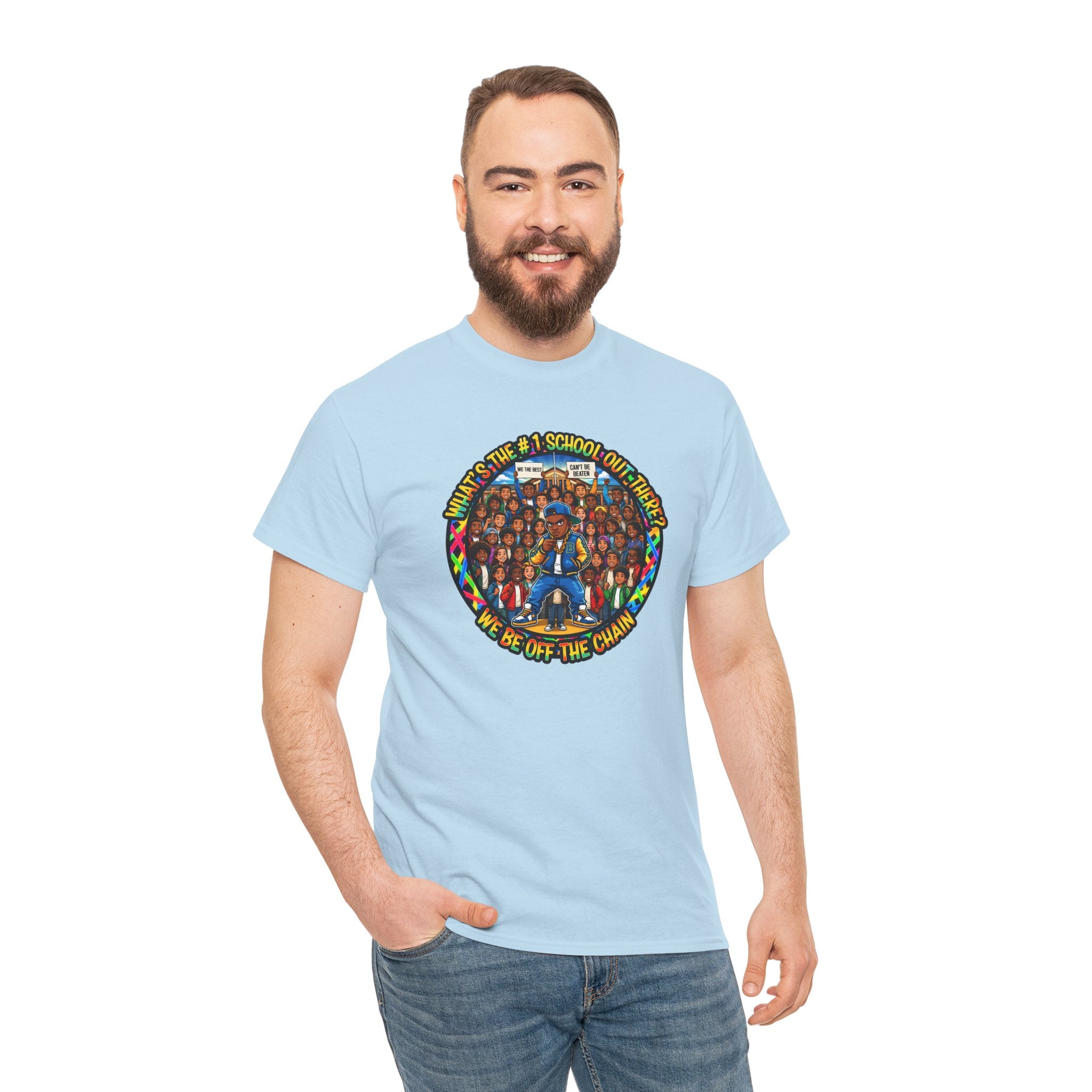 Community Unity Tee — "What's The #1 School Out There" Illustration Shirt