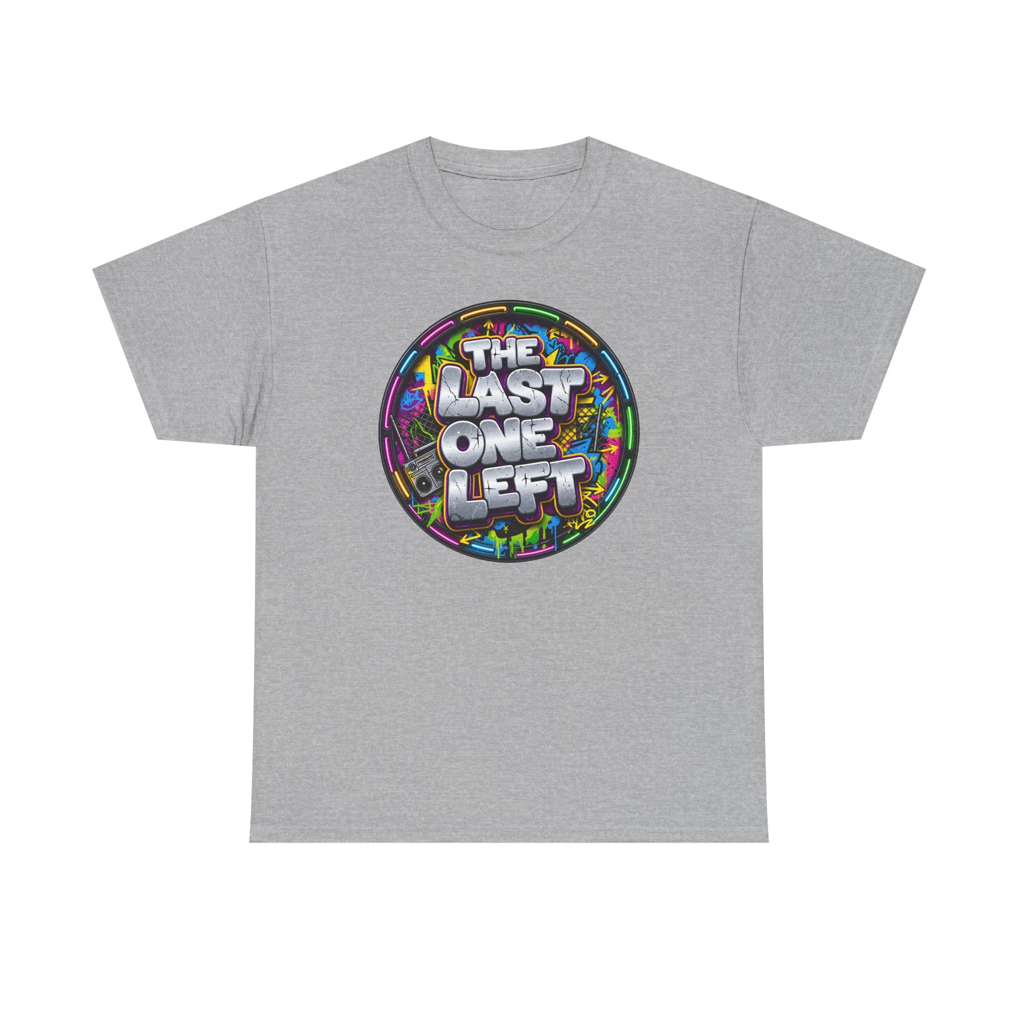 Graphic Tee - "The Last One Left" Colorful Retro Badge