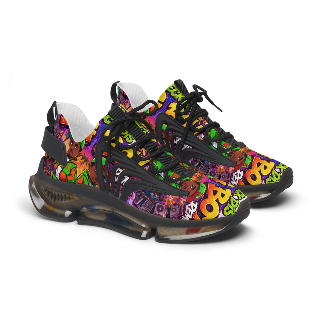 Mesh Sneakers — Colorful Graffiti Pop Art Design