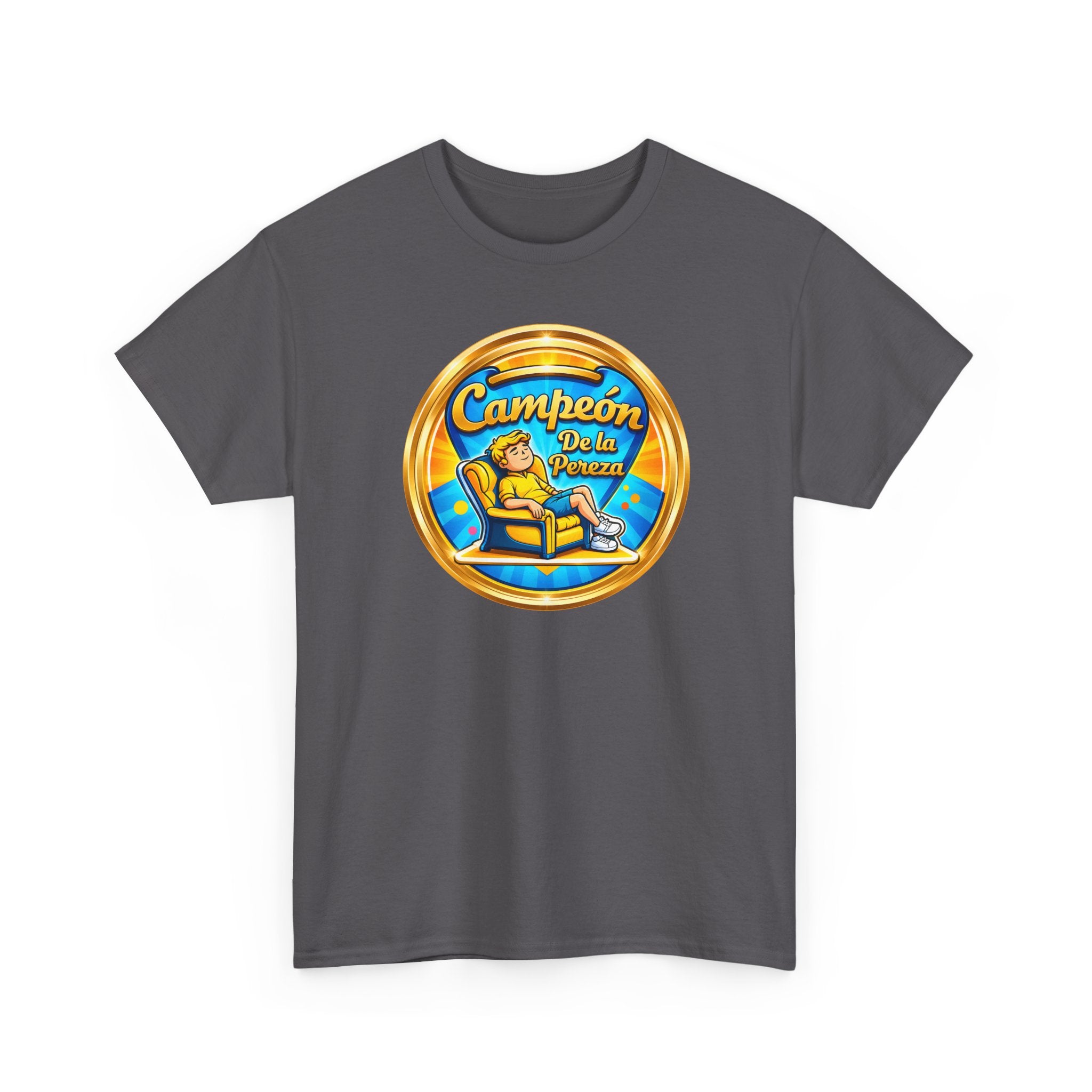 "Campeón De La Pereza" Tee — Gold Badge Adventure T‑Shirt