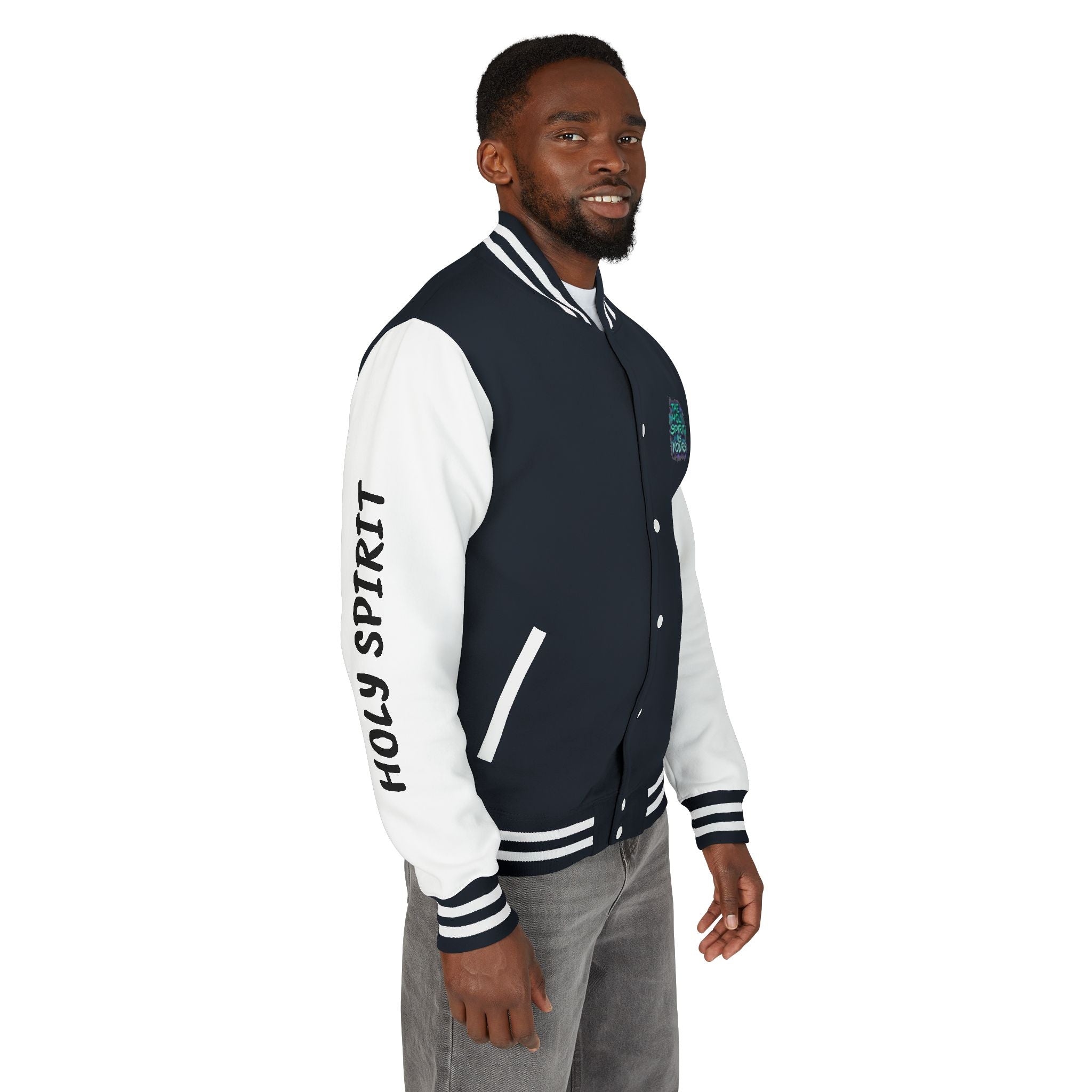 Letterman Jacket — "The Holy Spirit Is Yours" Graphic