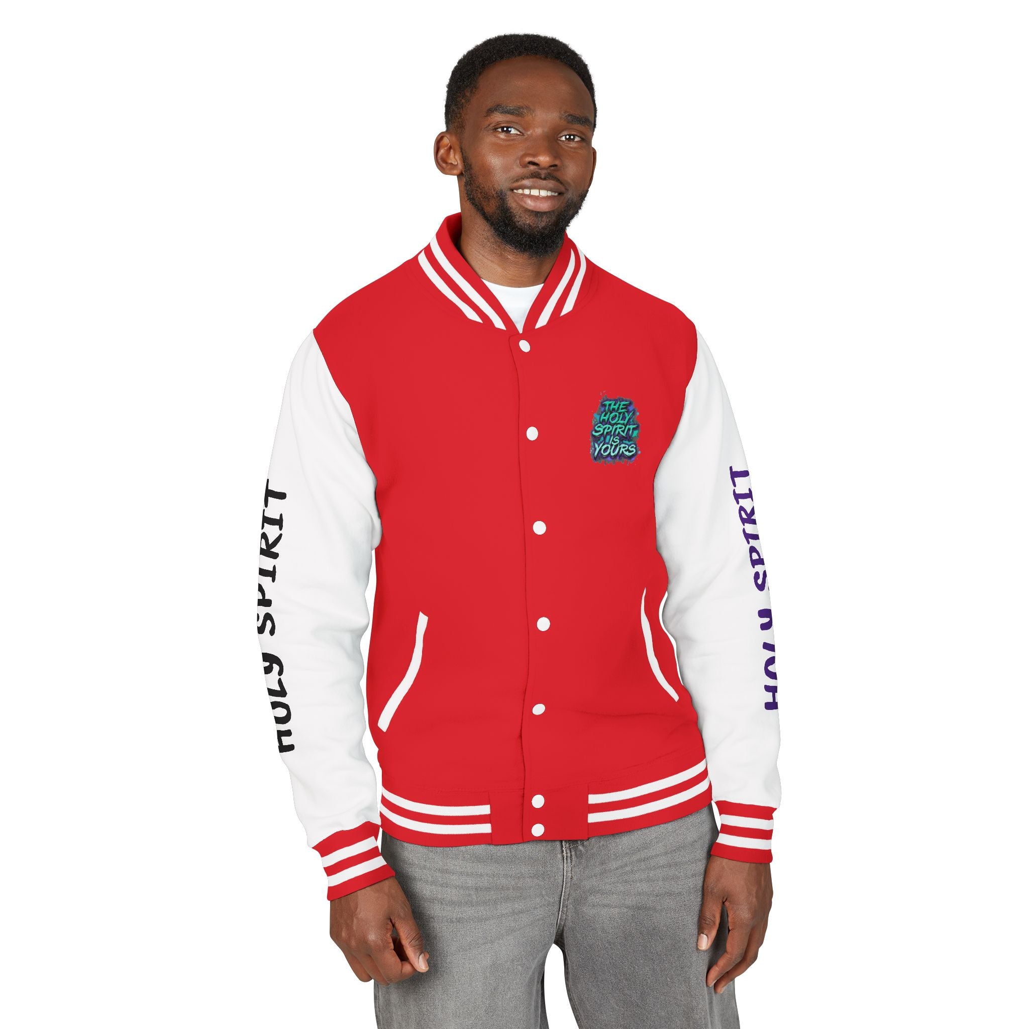 Letterman Jacket — "The Holy Spirit Is Yours" Graphic