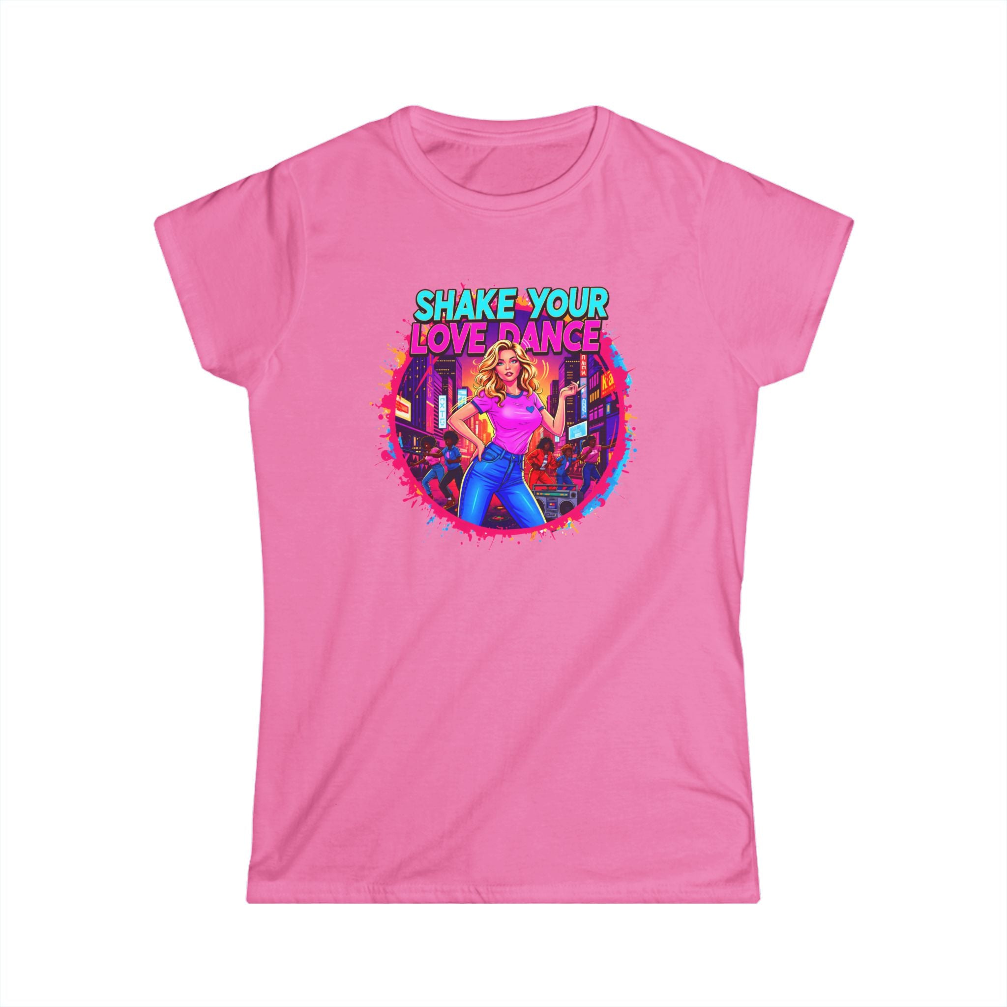 "Shake Your Love Dance" Women's T‑Shirt — Retro Dance Girl Graphic Tee