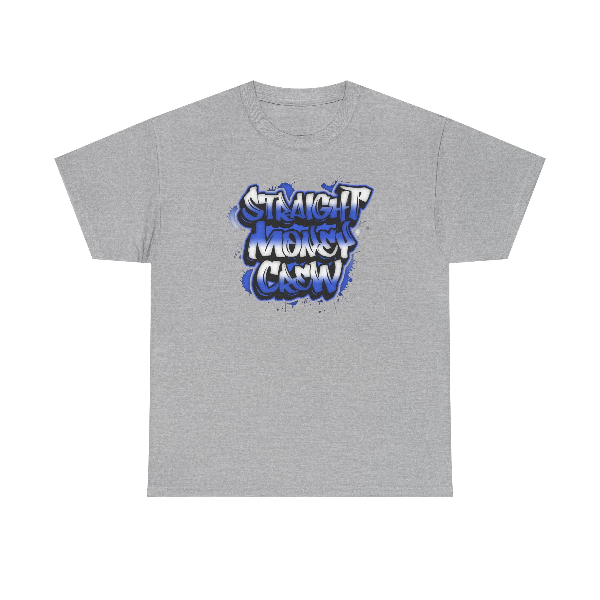T-Shirt — "Stackin' Money Crew" Blue Graffiti Graphic Tee