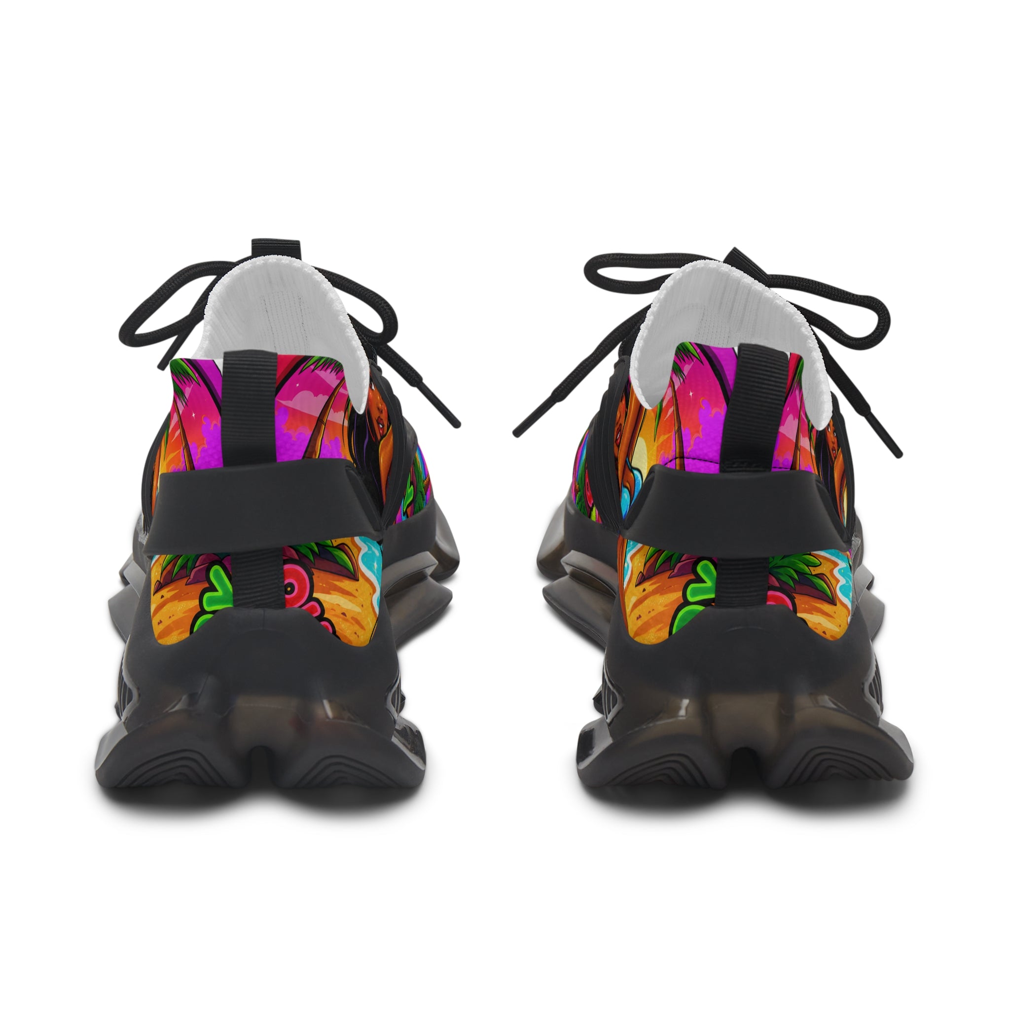 Women’s Mesh Sneakers — Vibrant Tropical ‘Ayi Ayi Ayi!’ Graphic Design