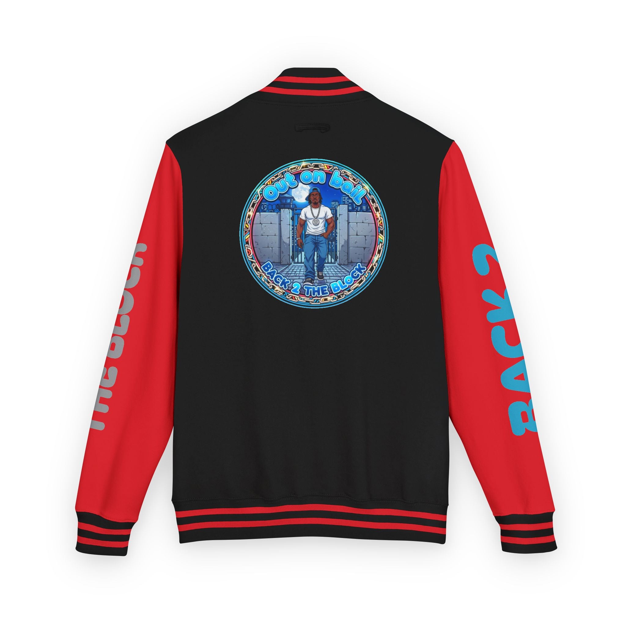 Letterman Jacket — 'Back 2 The Block' Retro Streetwear Patch Jacket