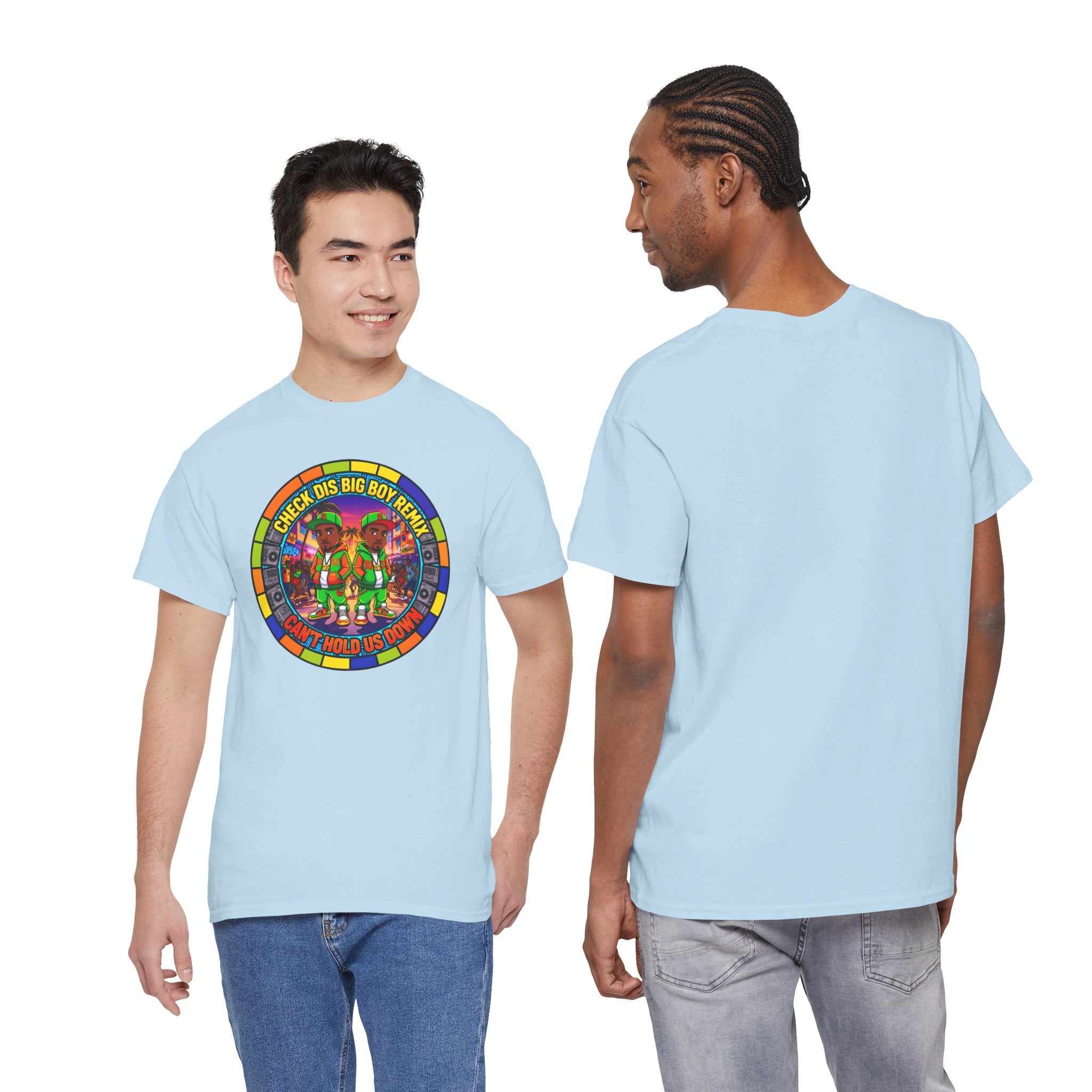 T-Shirt — "Check Dis Big Boy Remix" Colorful Cartoon Grap6hic Tee