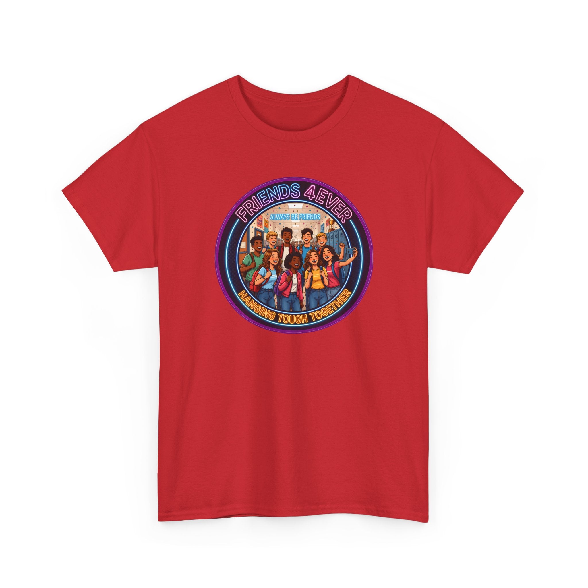Graphic Tee — Retro Group Illustration "Friends Forever"