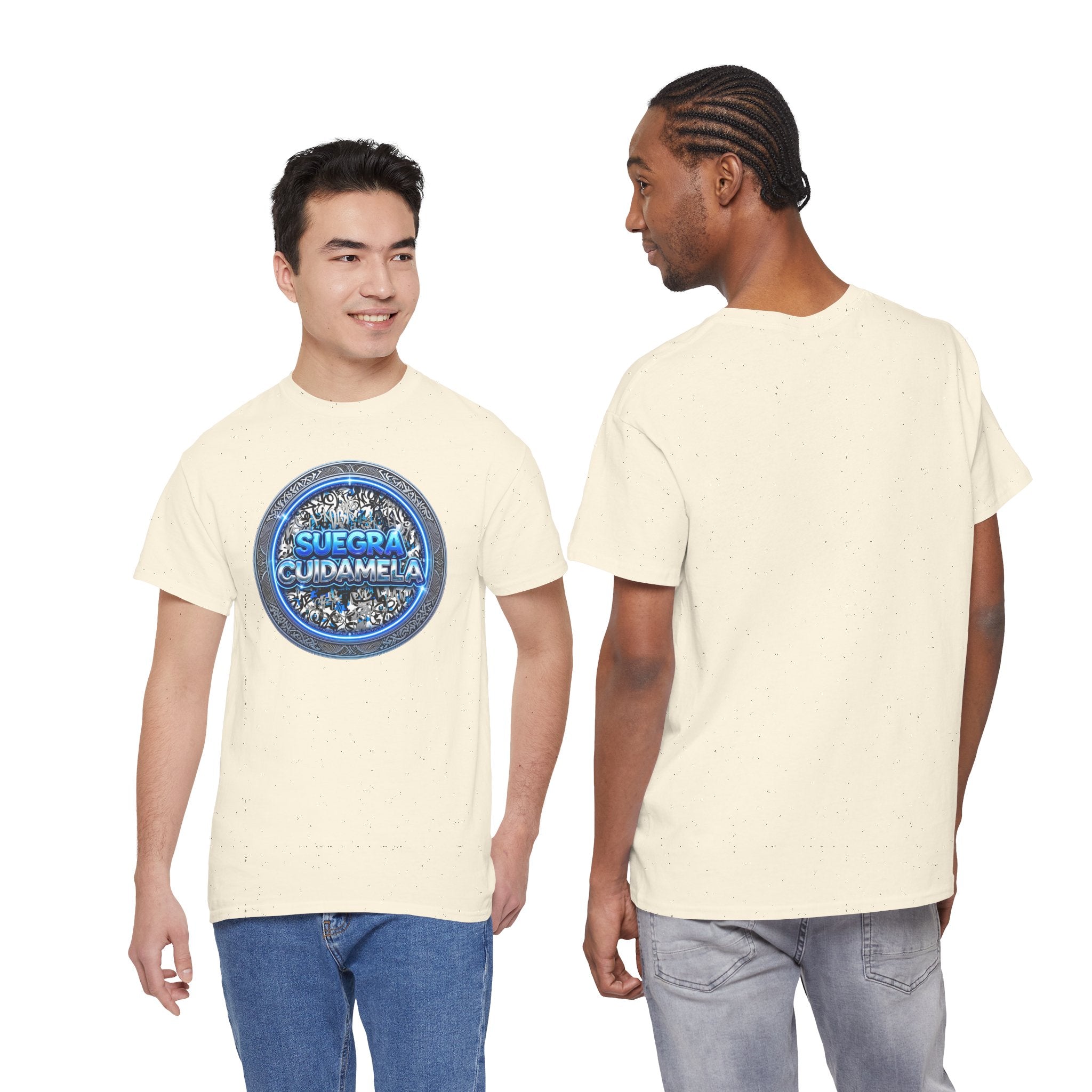 T-Shirt — Suegra Cuídame (Blue Floral Emblem)